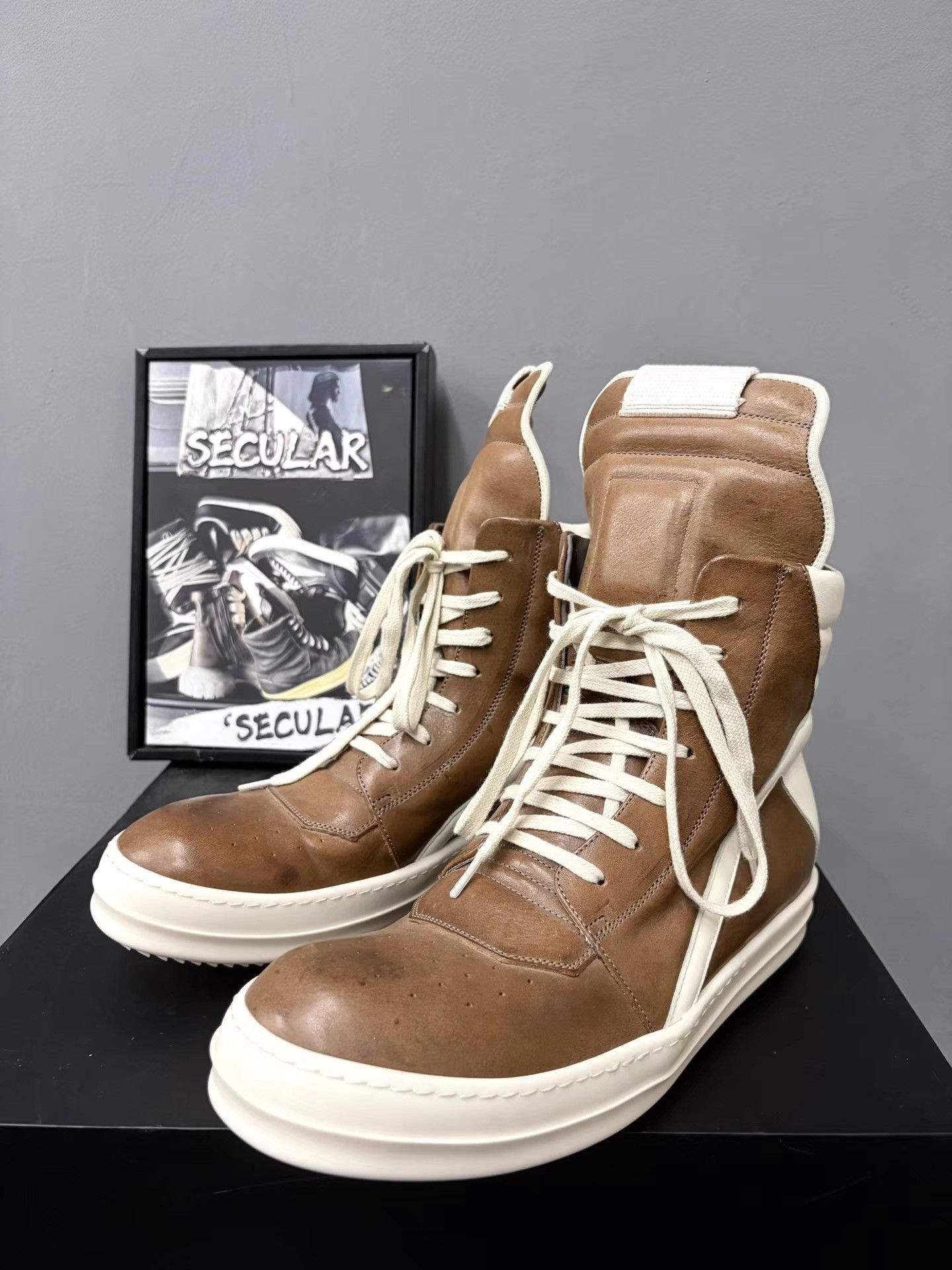 Rick Owens Rick Owens 22SS Geobasket Inverted Triangle High-Tops K34 Size US 8 / EU 41 - 1 Thumbnail