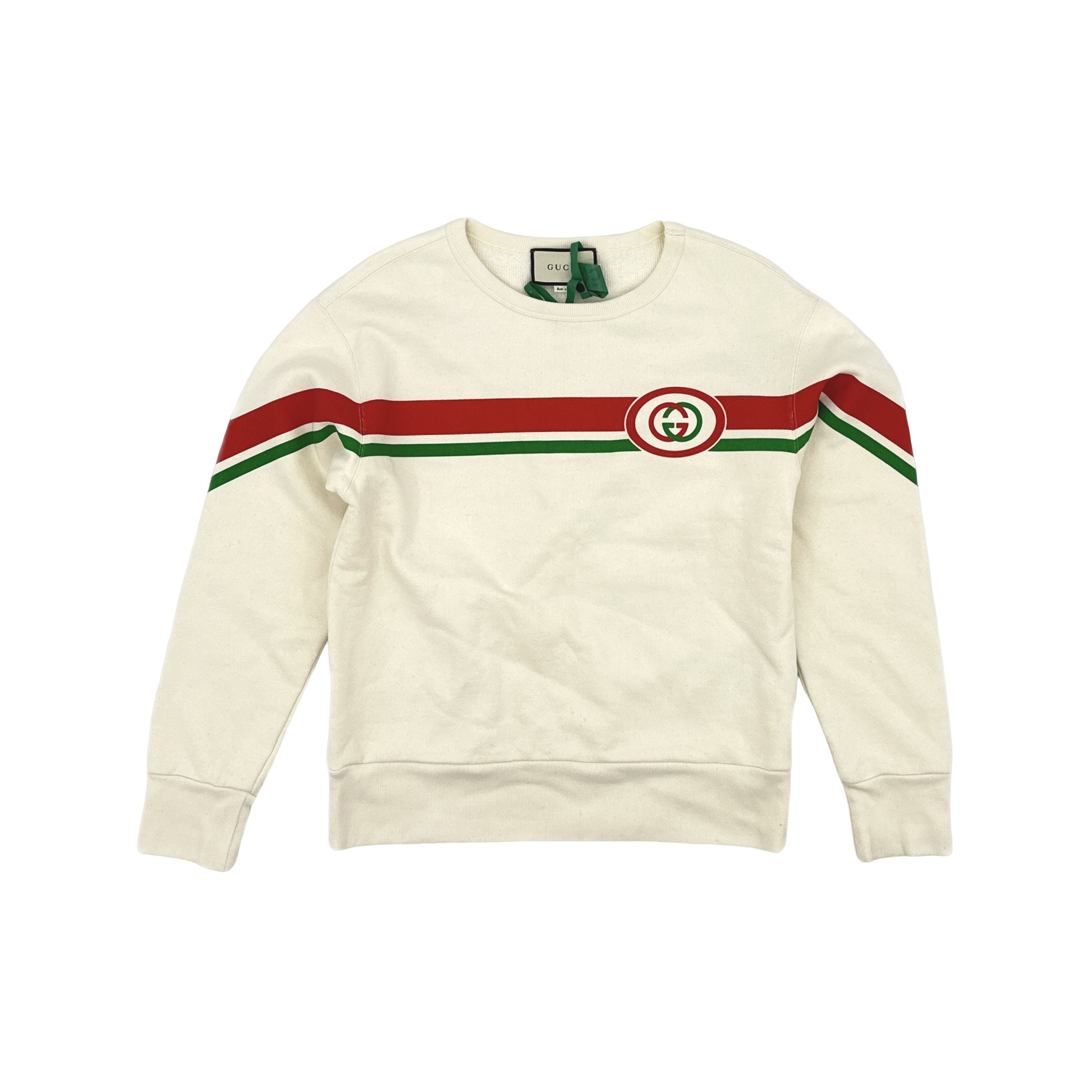 Gucci Gucci Stripe Interlocking G Sweatshirt XXS Size US XXS / EU 40 - 1 Thumbnail