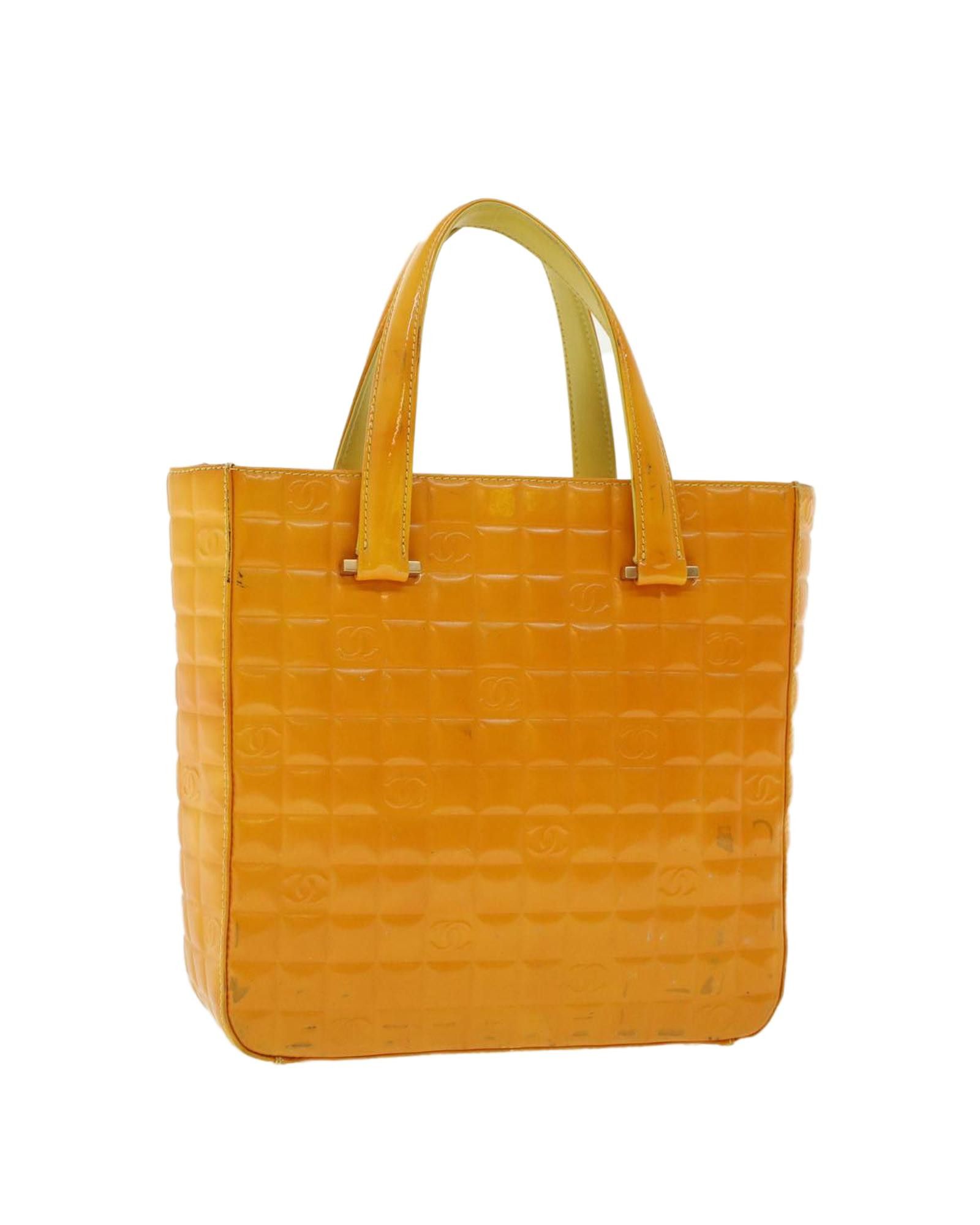 image of Chanel Yellow Patent Leather Hand Bag, Women's