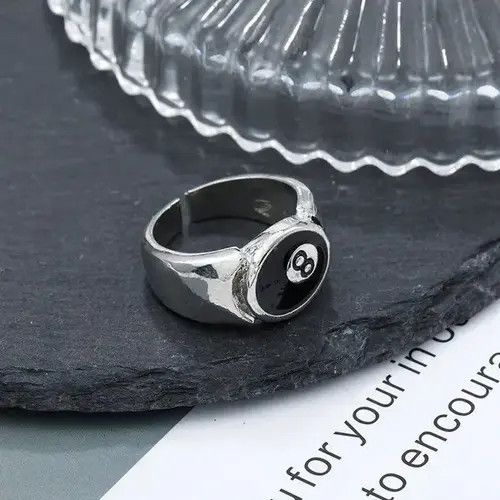 Other Number 8 Black Billiard Adjustable Ring Size ONE SIZE - 4 Thumbnail