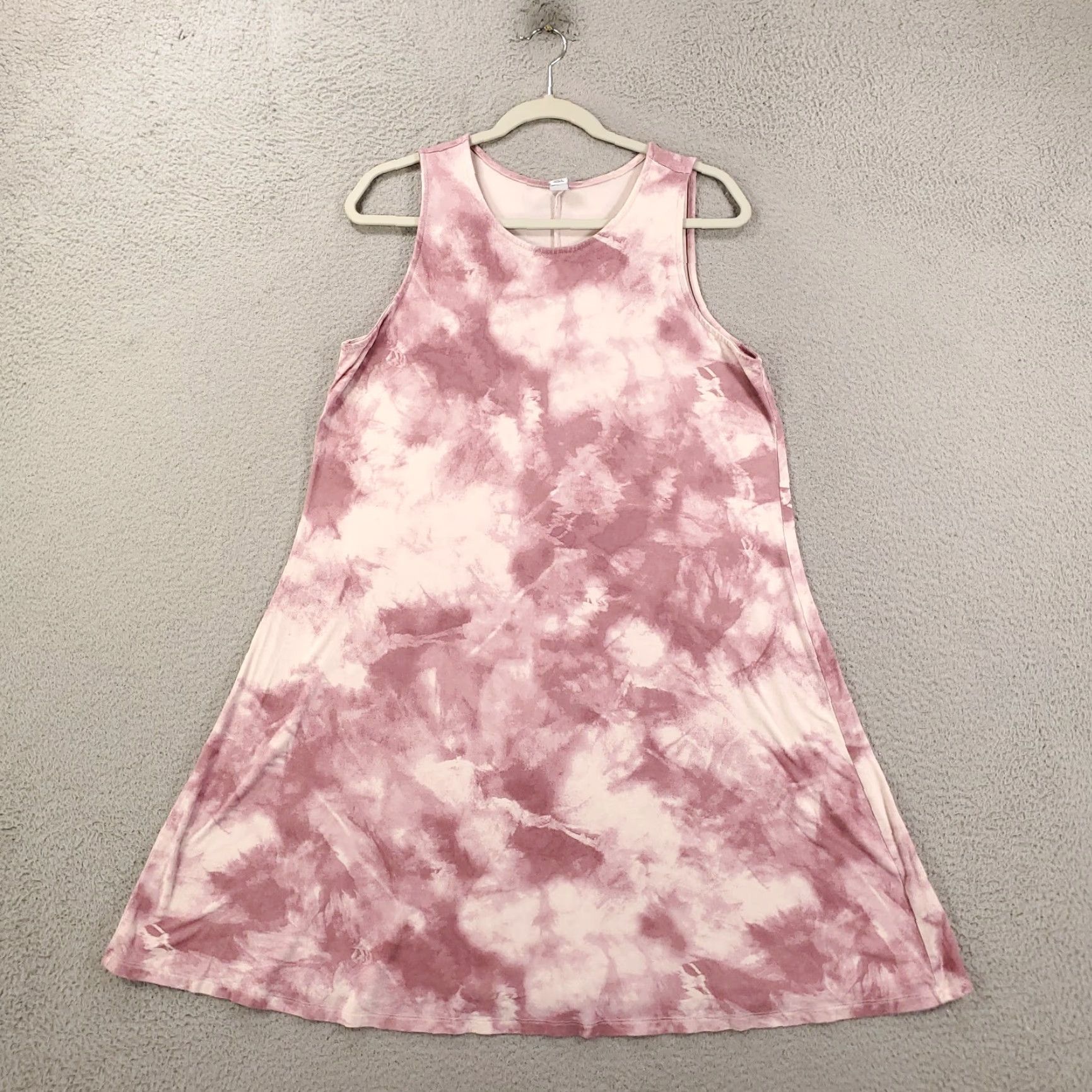 Old Navy Old Navy Dress Tank Womens Large L Mauve Pink White Tie Dye Stretch Pullover Sleeveless Knit Casual Beach Bohemian Colorful Knee Length Shirt Womens Size L / US 10 / IT 46 - 4 Thumbnail