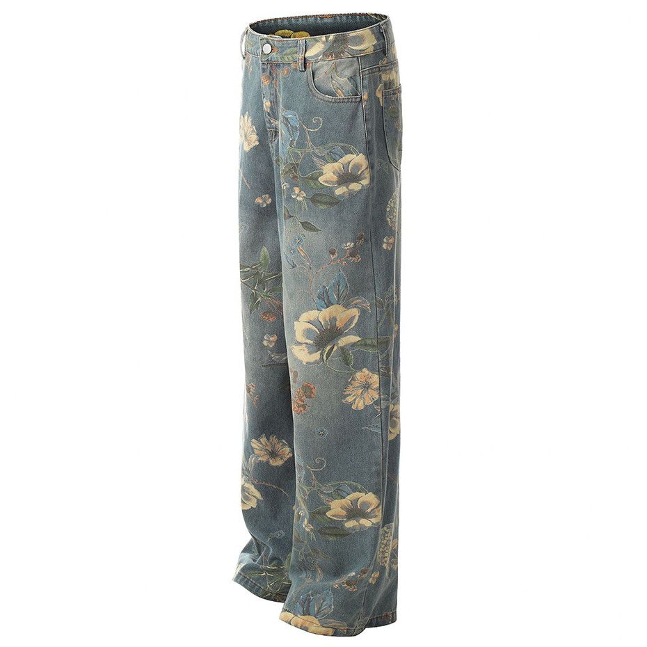 Japanese Brand Flora Printed loose jeans Size US 33 - 2 Thumbnail