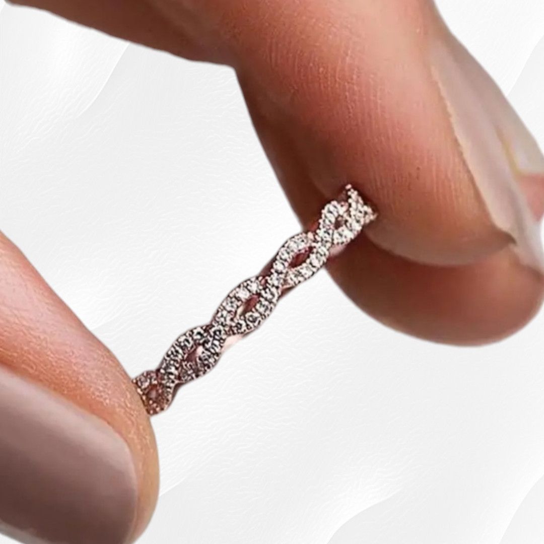 Other Rosy Golden Inlaid Zircon 3 Piece Fashion Ring Size 9 Size ONE SIZE - 4 Thumbnail