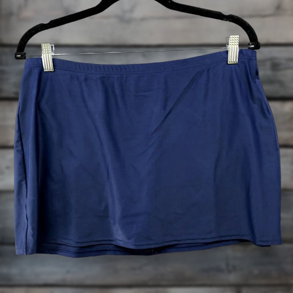 Vintage VINTAGE Christina Swim Skirt Women 12 Blue 90s Swim Bottom Nylon Spandex Size 34" / US 12 / IT 48 - 1 Thumbnail