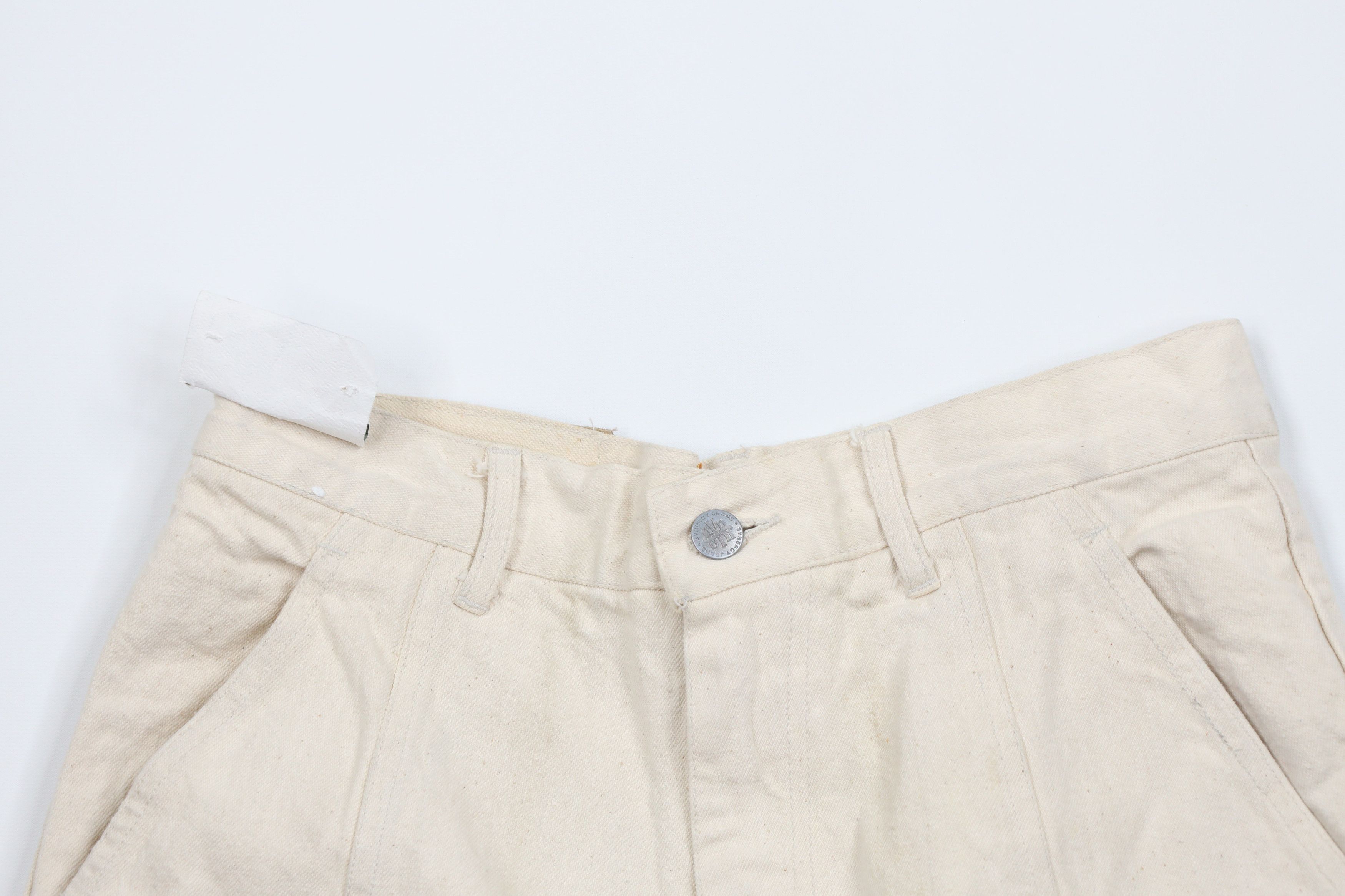 Vintage Deadstock Vintage 90s Streetwear Leather Denim Cargo Shorts Size US 29 - 2 Thumbnail