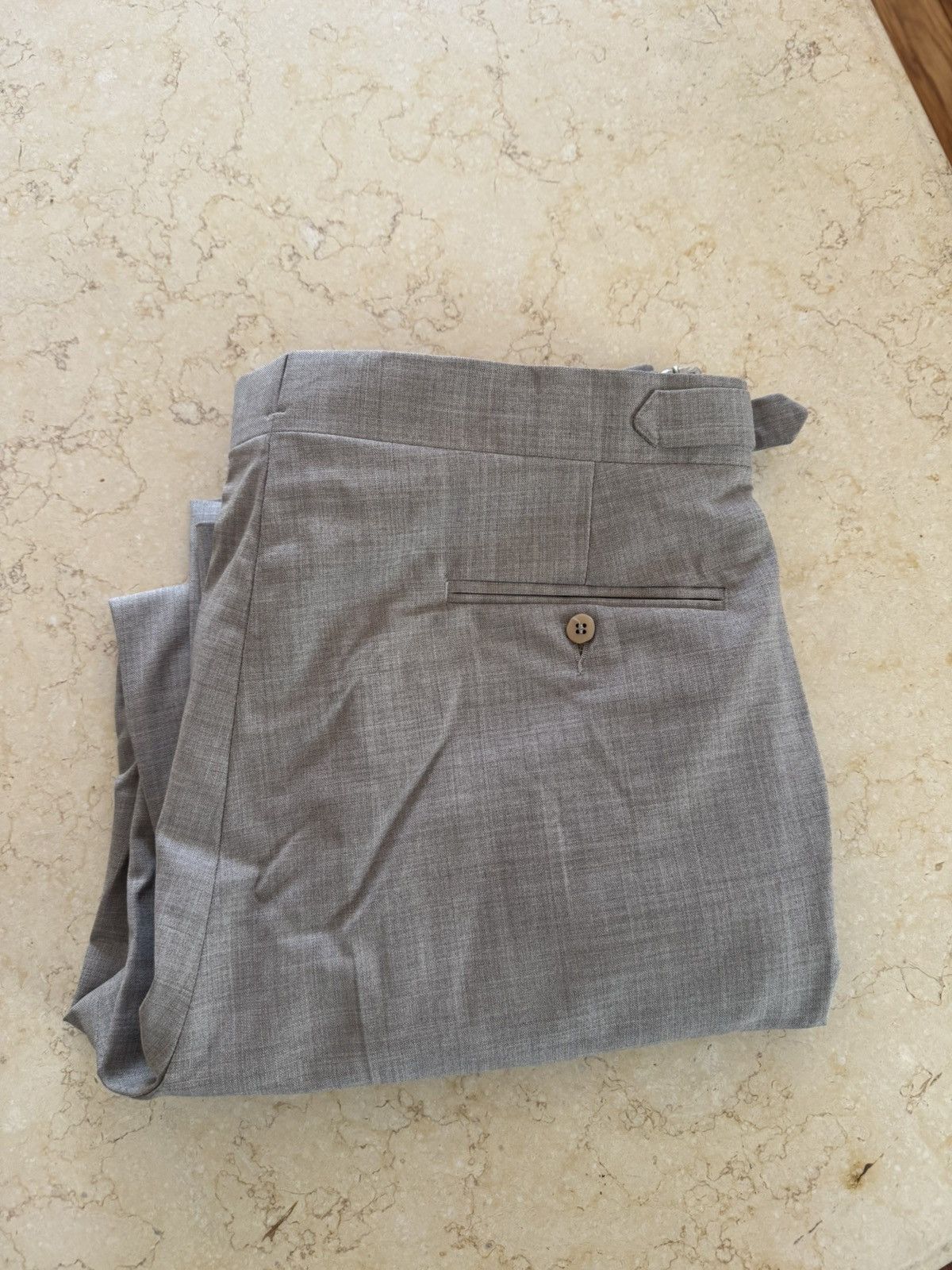 Stoffa ($2890) Taupe Undyed Wool Suit Size 42R - 12 Thumbnail