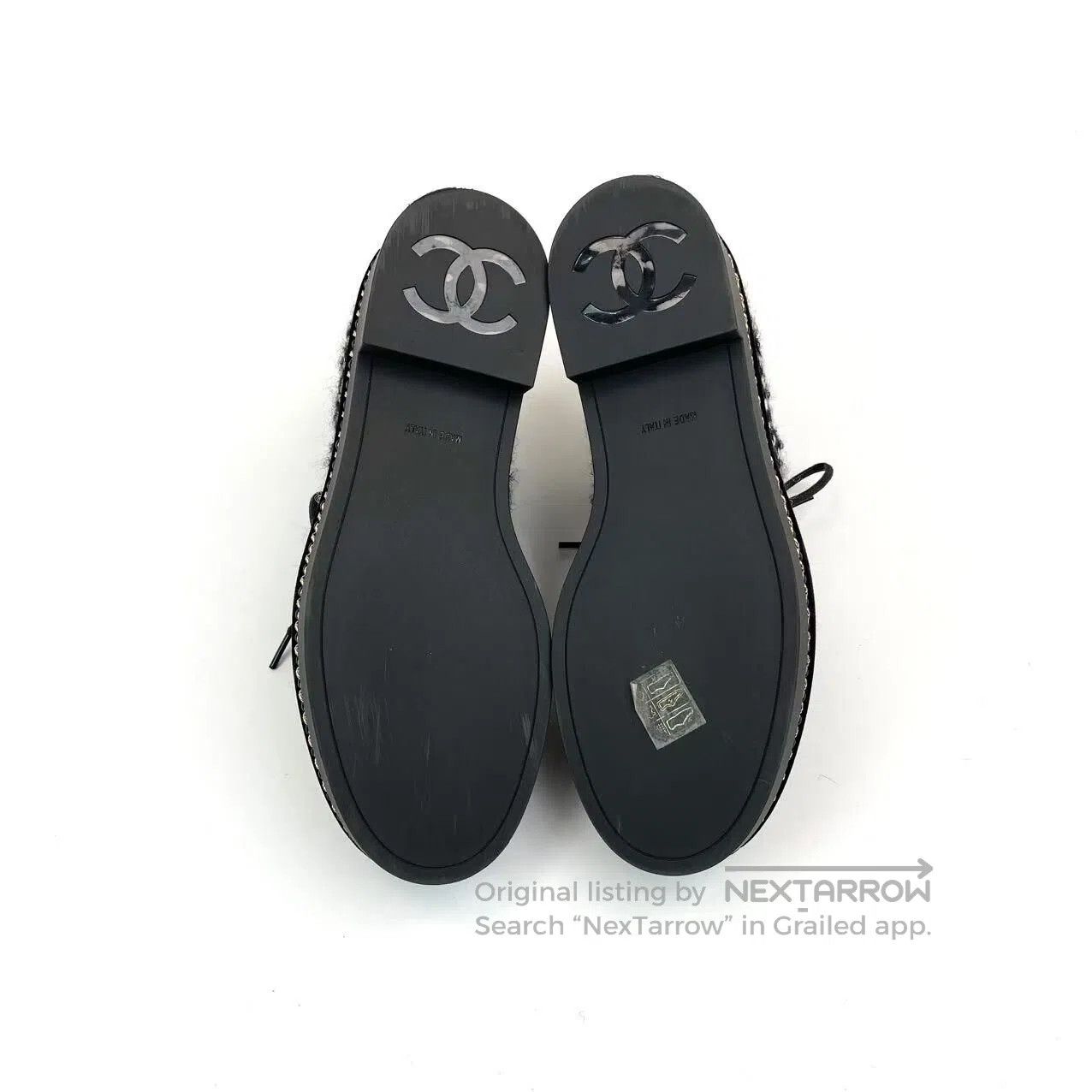 Chanel Chanel Tweed chain gray and black color-blocking loafers| Size US 5.5 / IT 35.5 - 6 Thumbnail