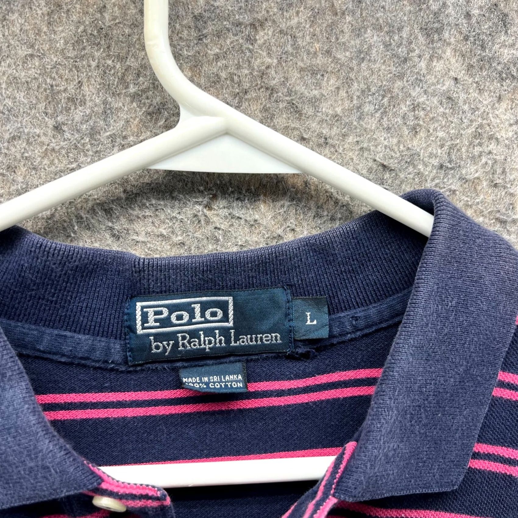 Ralph Lauren Polo Ralph Lauren Polo Shirt Men Large Adult Pink Striped Pony Preppy Rugby Shirt Size US L / EU 52-54 / 3 - 7 Thumbnail