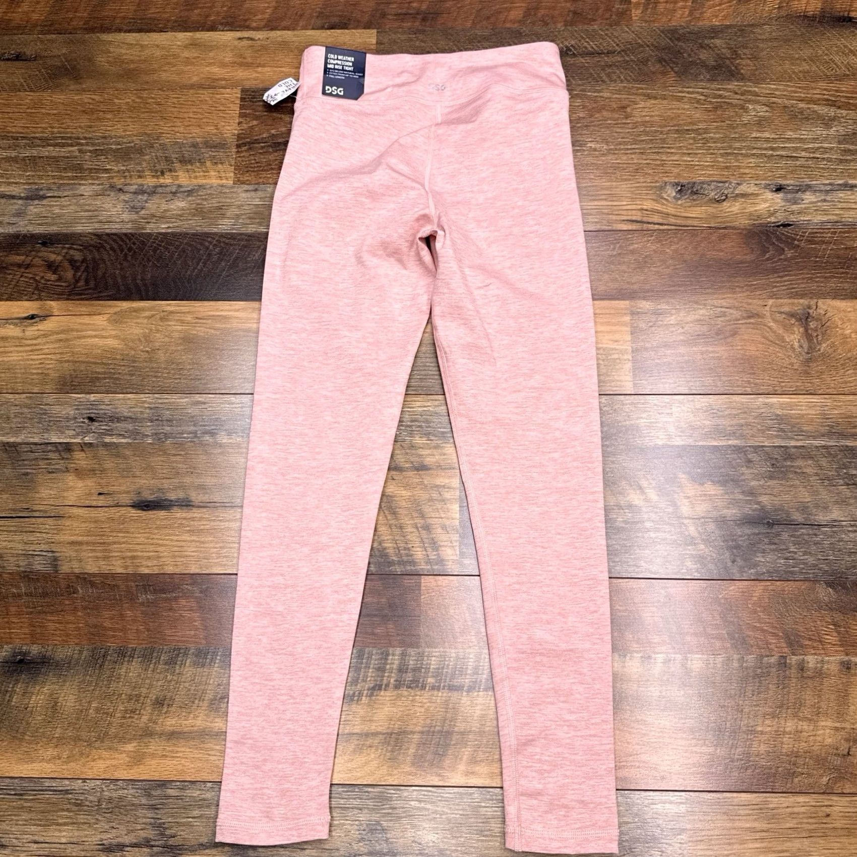Vintage DSG Legging Womens Large 14 Pink Mid Rise Compression Legging Winter Microfiber Polyester Spandex Athleisure Womens Size 36" / US 14 / IT 50 - 2 Thumbnail