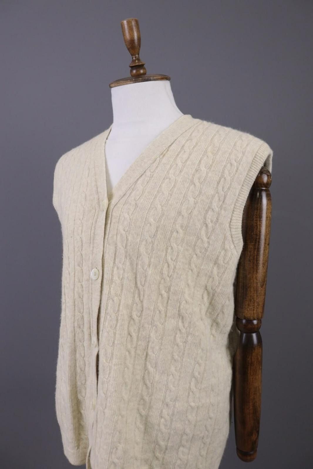 Morgano Morgano Beige Wool Angora Cashmere Gillet Jacket Size 48 Size US M / EU 48-50 / 2 - 12 Thumbnail