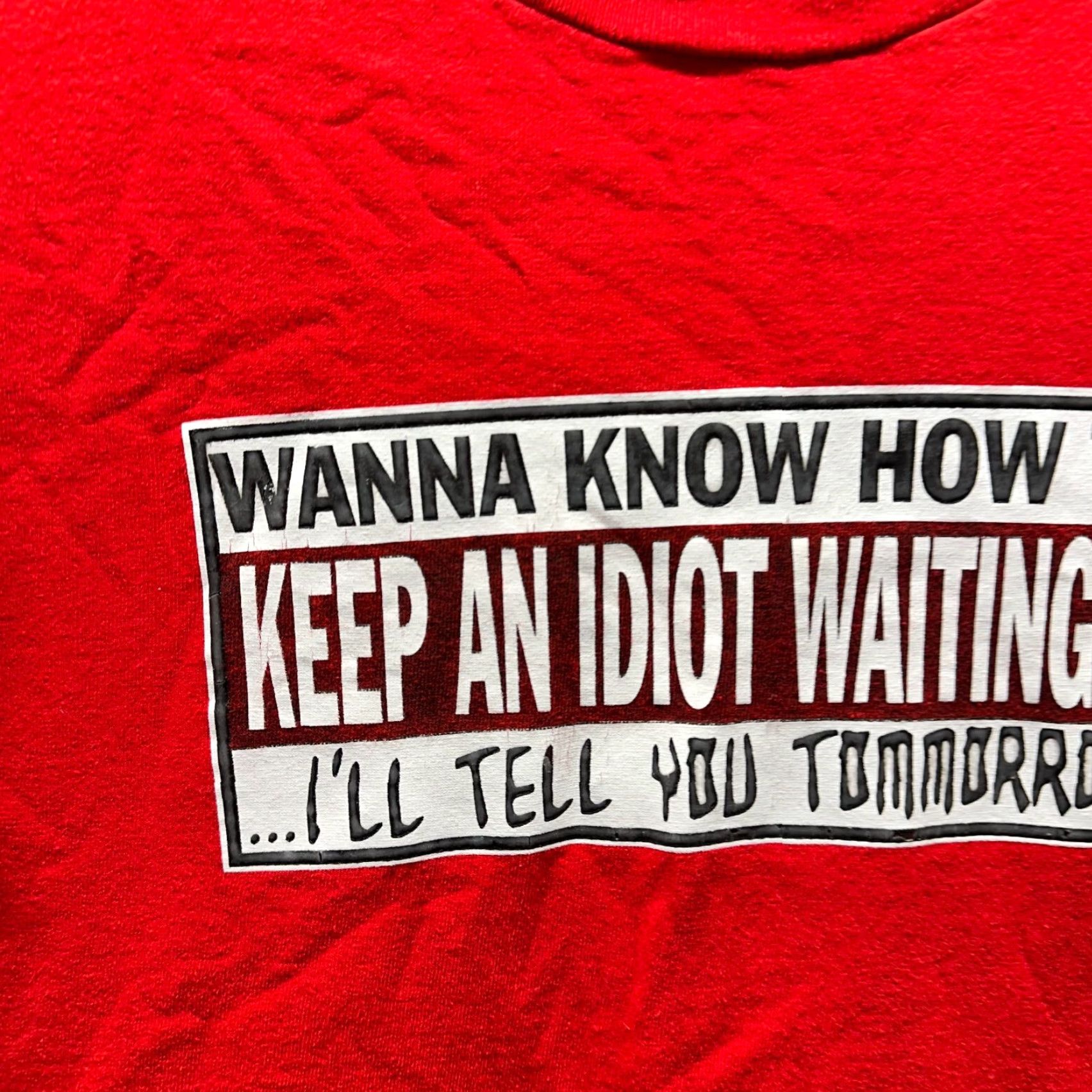 Vintage VINTAGE Hybrid T Shirt Adult Large Red Funny Sarcasm 90s Nerd Tee Crew Idiot Shirt Mens Size US L / EU 52-54 / 3 - 3 Thumbnail