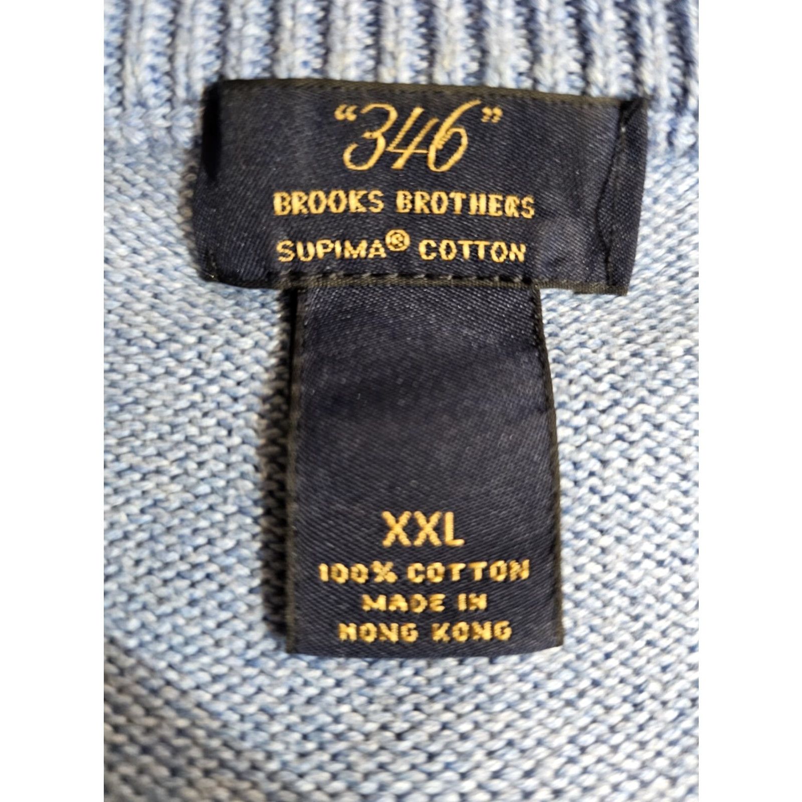 Brooks Brothers Brooks Brothers 346 Signature 100% Supima Cotton V-Neck Sweater Mens 2XL Blue Shirt Pullover Classic Casual Formal Workwear Size US XXL / EU 58 / 5 - 4 Thumbnail
