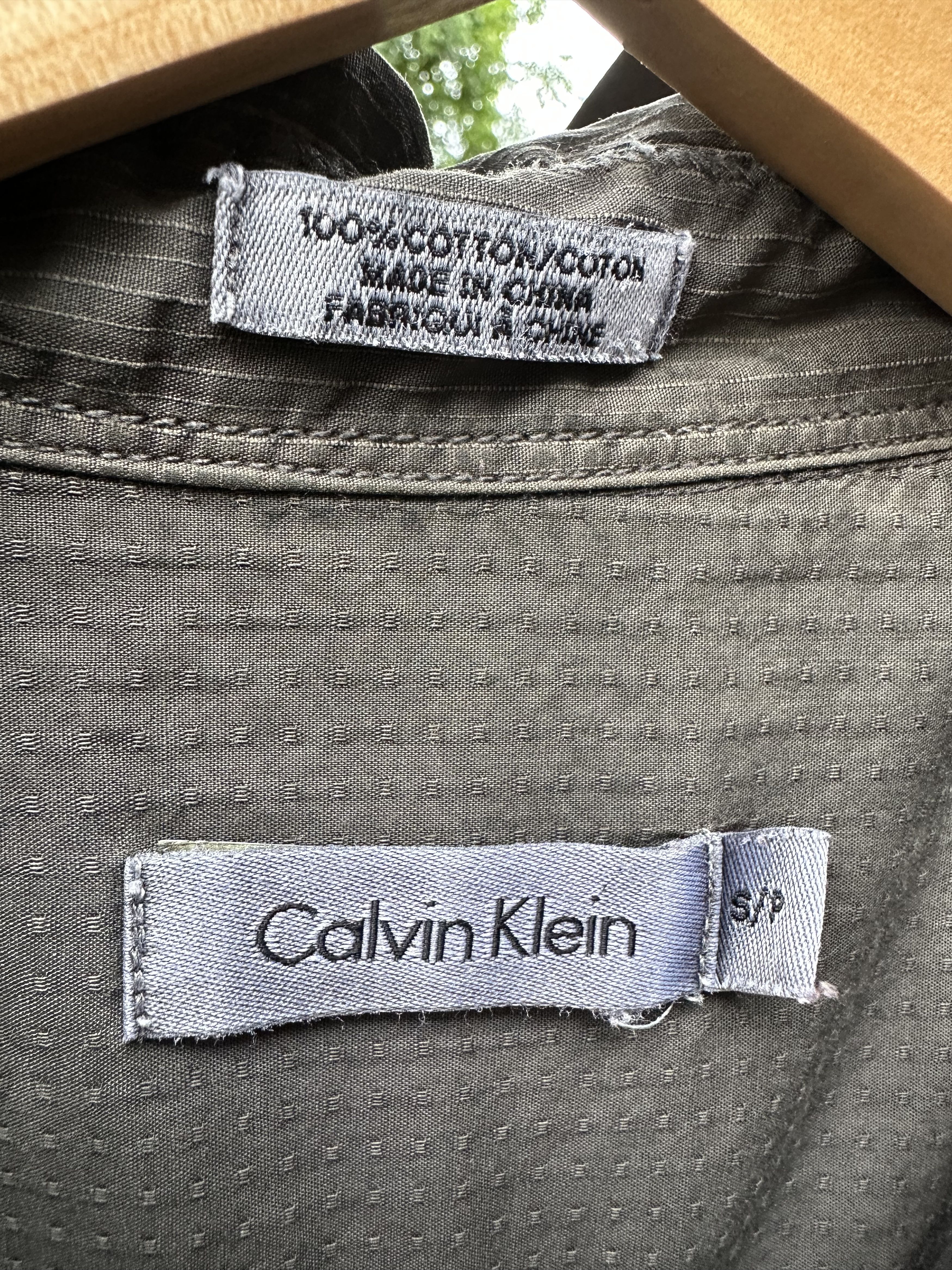 Calvin Klein Calvin Klein Brown Dobby Cloth Military Shirt Size US S / EU 44-46 / 1 - 2 Thumbnail