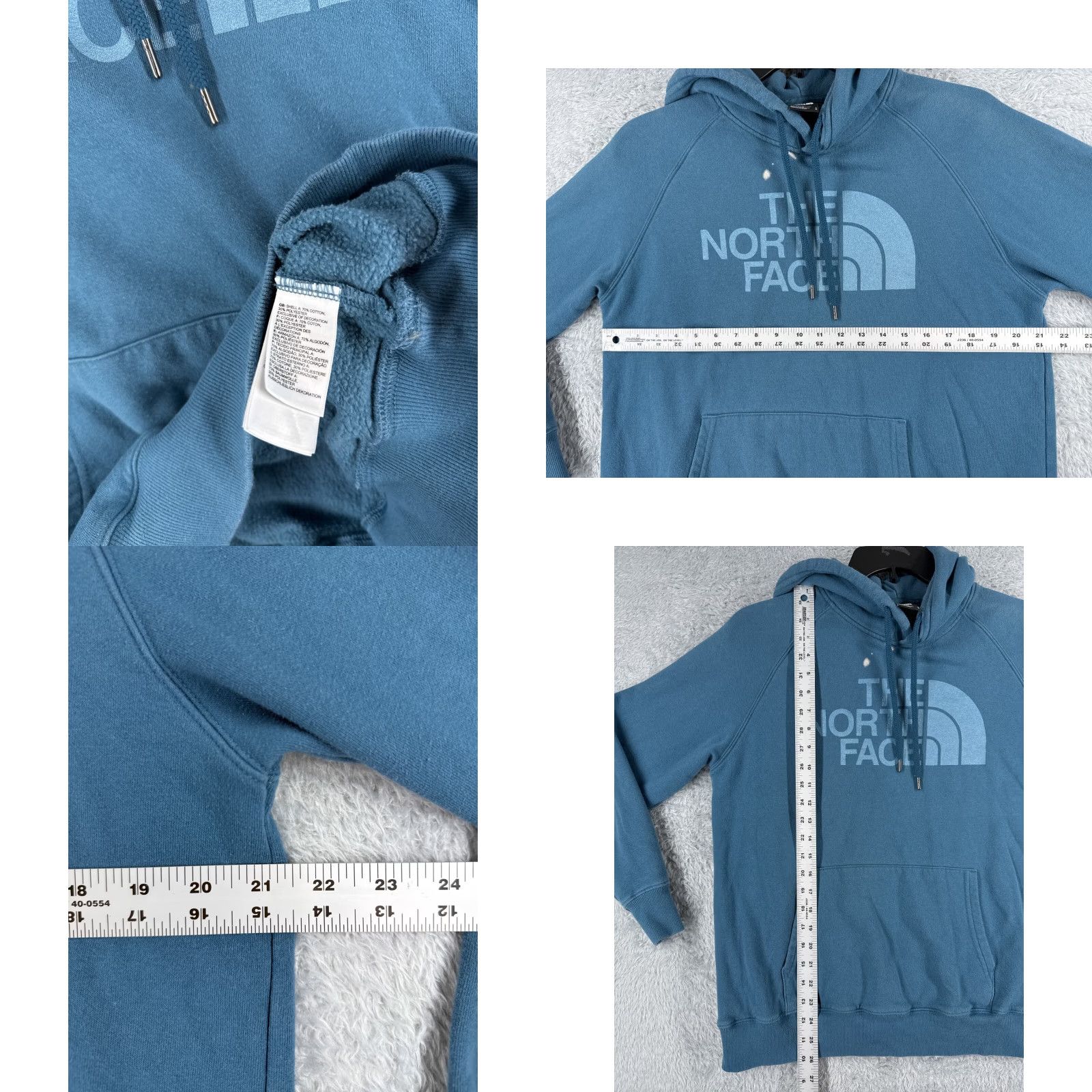 The North Face The North Face Hoodie Womens L Blue Pullover Hoodie Pockets Logo Cotton Sweatshirt Regular Fit Size L / US 10 / IT 46 - 8 Thumbnail