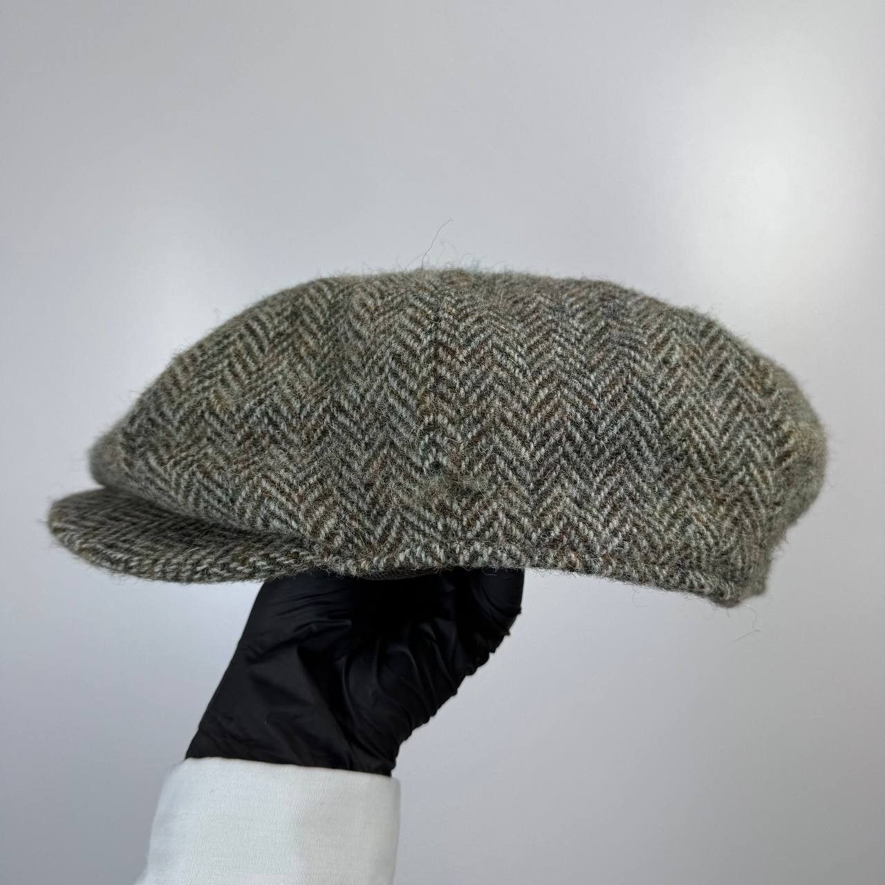Harris Tweed Harris Tweed Wool Flat Cap Hat Herringbone Newsboy Size M Size 34 - 1 Thumbnail