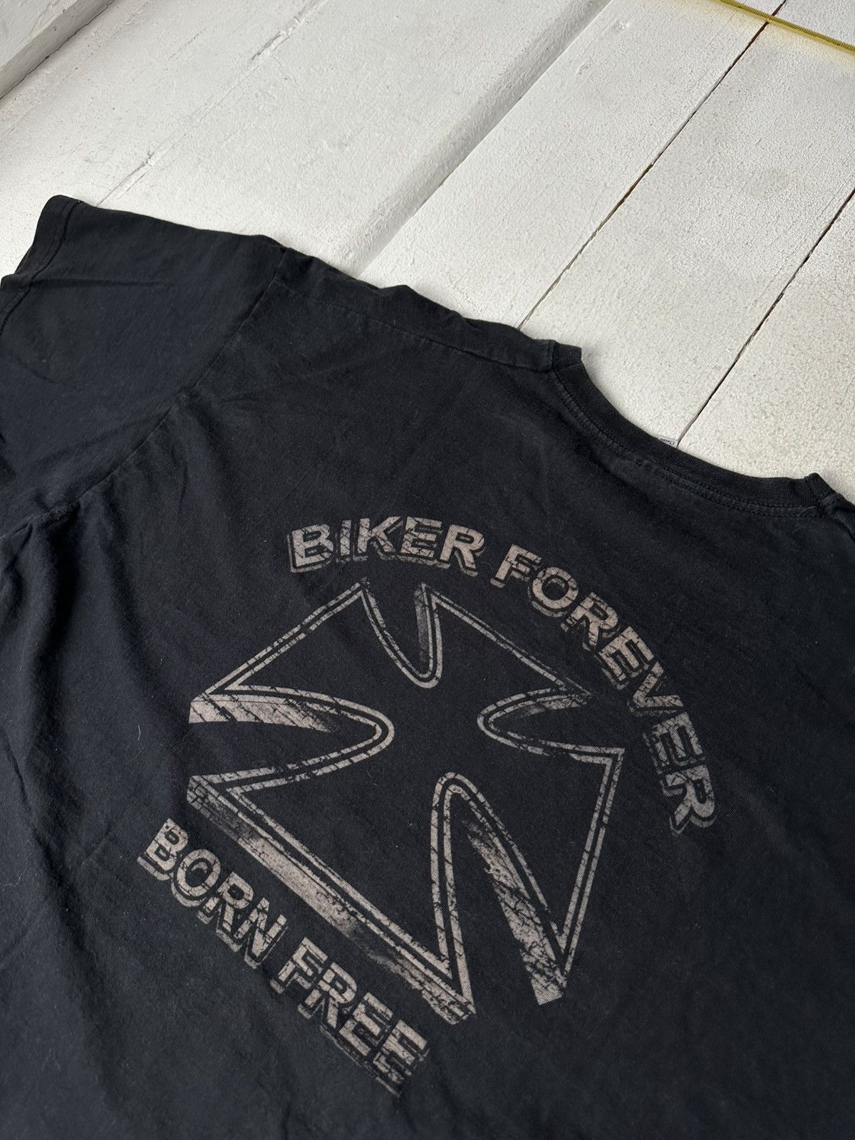 Vintage 🚨VNTG BORN FREE EAGLE USA RARE BIG LOGO FADED HARLEY STYLE Size US XL / EU 56 / 4 - 10 Thumbnail