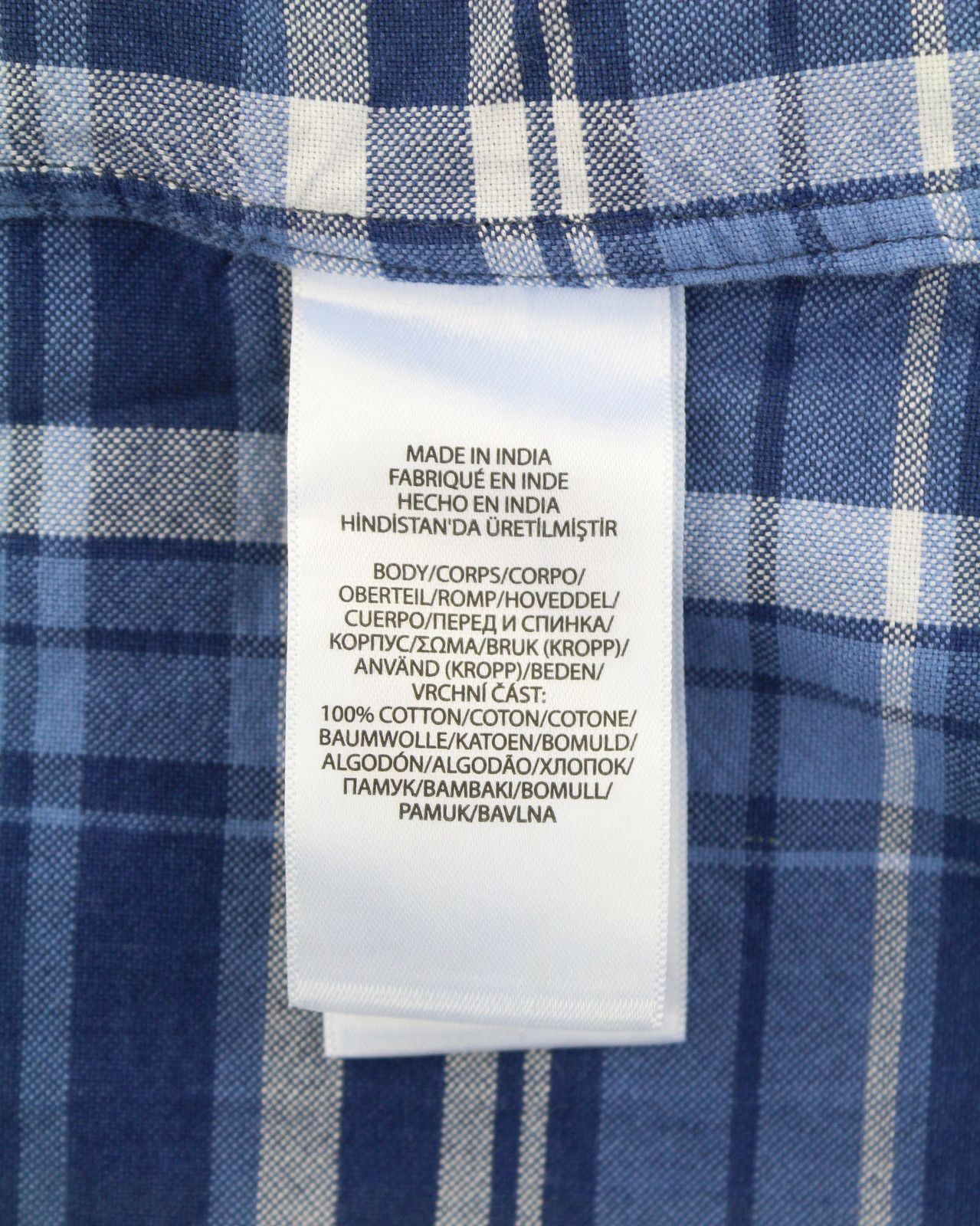 Ralph Lauren 2XL Blue Fit Indigo Oxford Plaid Button-Down Neck 87009 Size US XXL / EU 58 / 5 - 9 Thumbnail