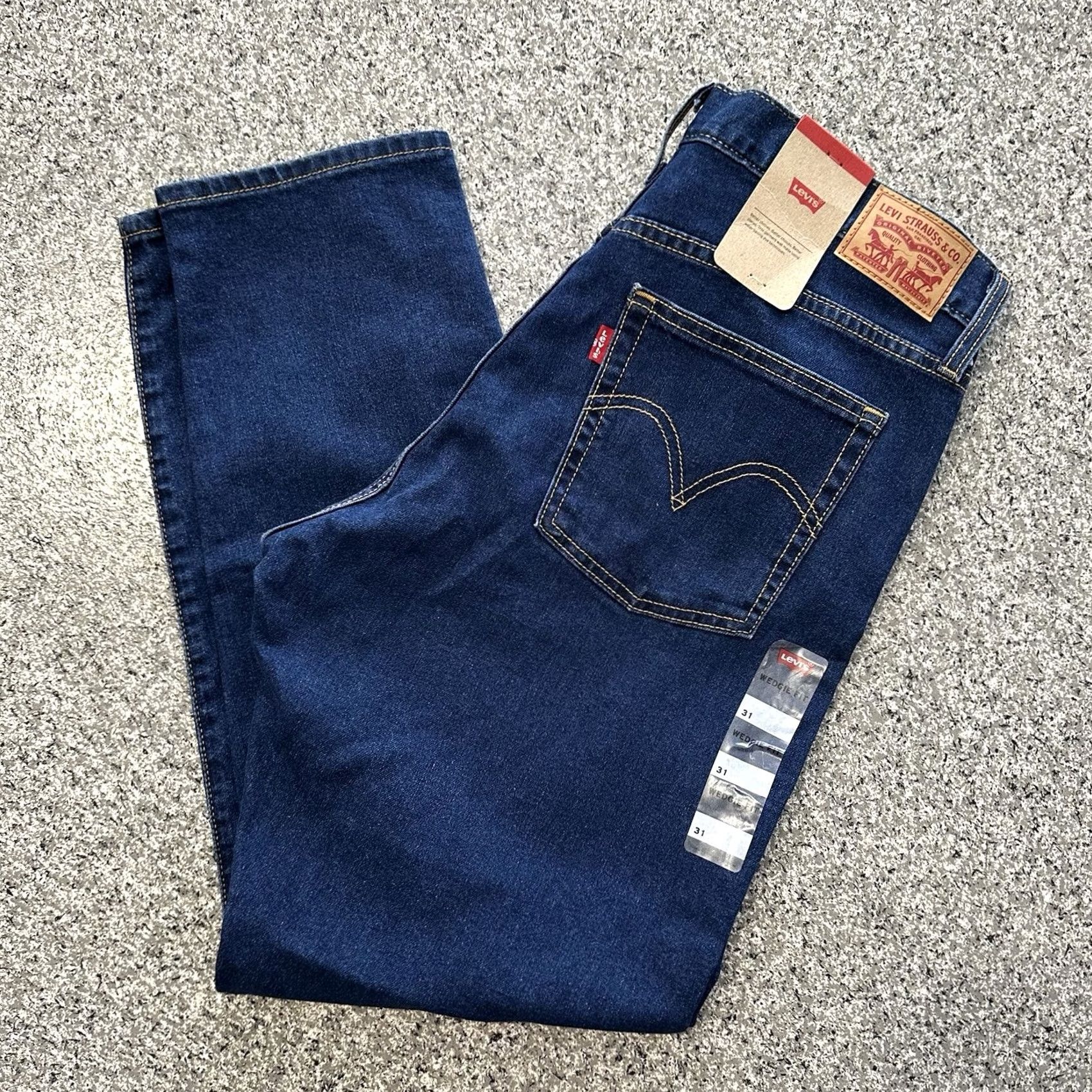 Levi's Levi's Wedgie Fit Jeans 31x28 Womens Straight Dark Wash Stretch Button Fly Denim Jeans Women's 5-Pocket Levi's Model Size 24" / US 00 / IT 34 - 2 Thumbnail