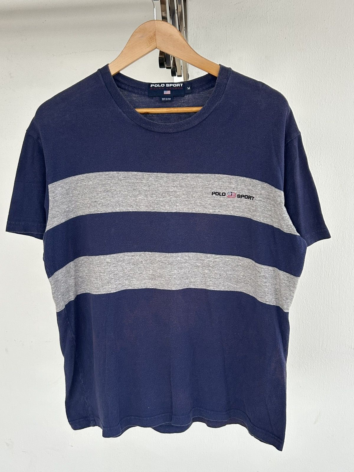 Polo Ralph Lauren Polo Sport Vintage Blue Stripe Tee Size US M / EU 48-50 / 2 - 1 Thumbnail