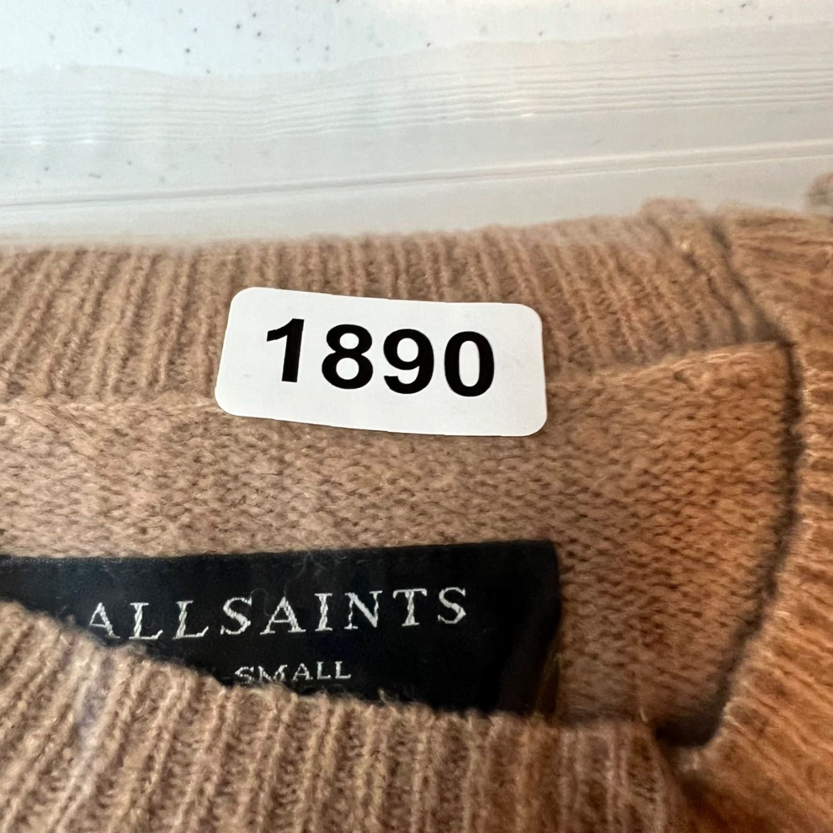 Allsaints VINTAGE Allsaints XS Tan Crewneck Sweater Wool Blend Long Sleeves Soft Knit Pullover Men Size XS / US 0-2 / IT 36-38 - 8 Thumbnail