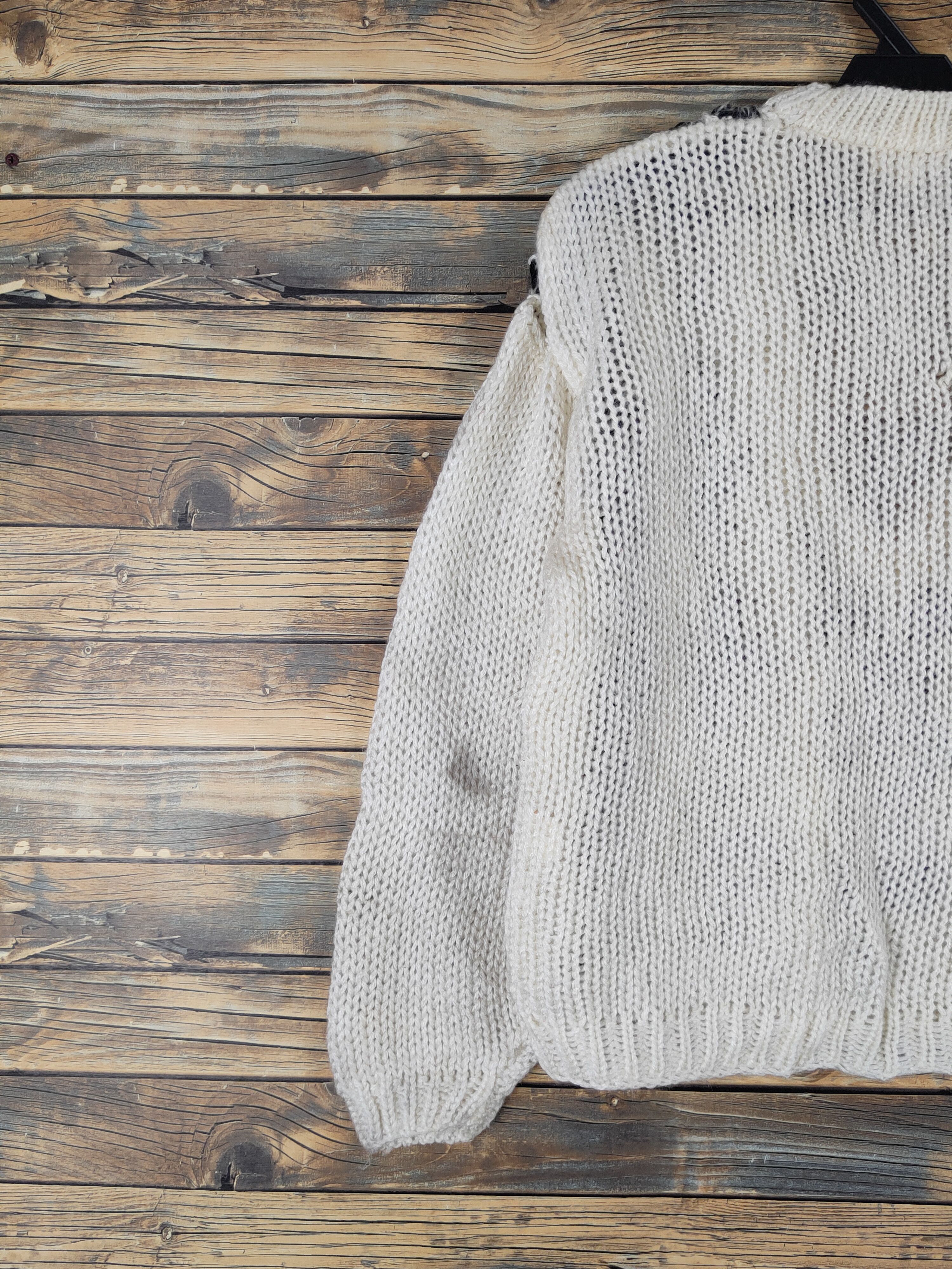 Japanese Brand Cecchini Ivory Black Knitwear Sweatshirts #W2014 Size US M / EU 48-50 / 2 - 9 Thumbnail