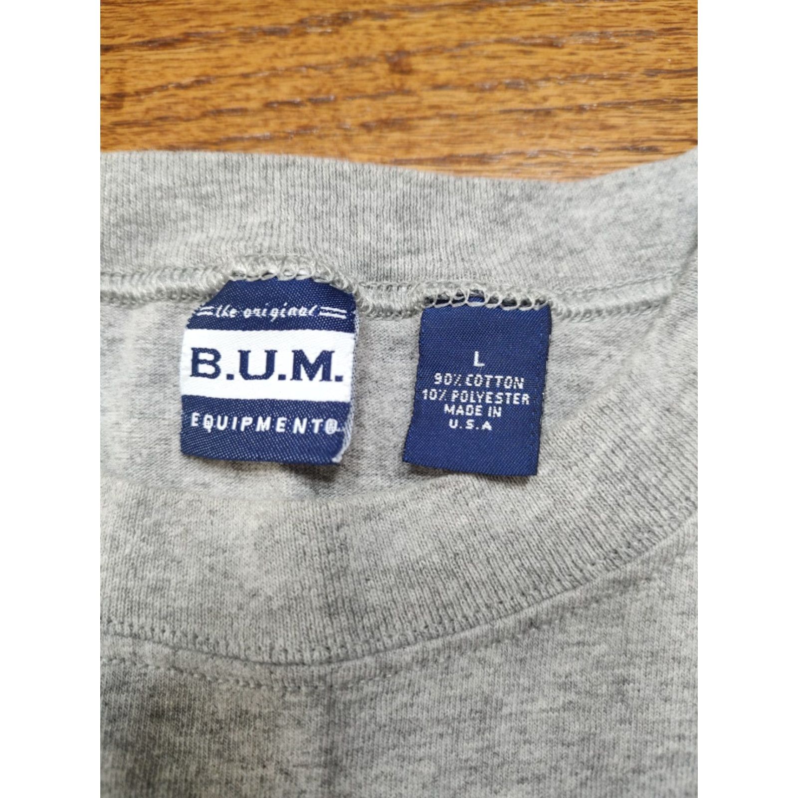 Vintage B.U.M. Equipment Basketball Gray T-Shirt Adult Large Tee USA Made Regular Unisex Mens Womens 90s Hip Hop Sports Shirt Size US L / EU 52-54 / 3 - 5 Thumbnail