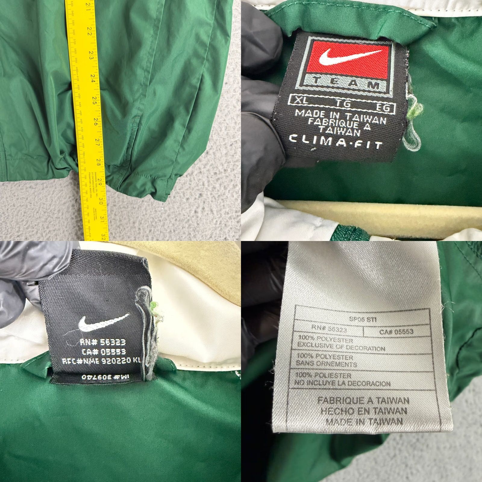 Nike VINTAGE Nike Clima-FIT Windbreaker Jacket Mens XL Green Full Zip Swoosh Size US XL / EU 56 / 4 - 8 Thumbnail