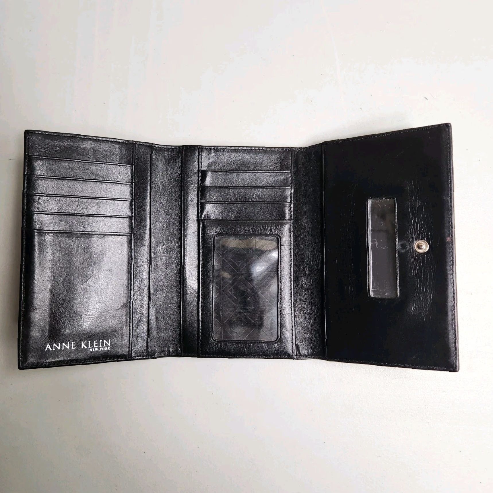 Anne Klein Anne Klein Wallet Womens Black Canvas/Vegan Leather Tri-Fold Size ONE SIZE - 4 Thumbnail
