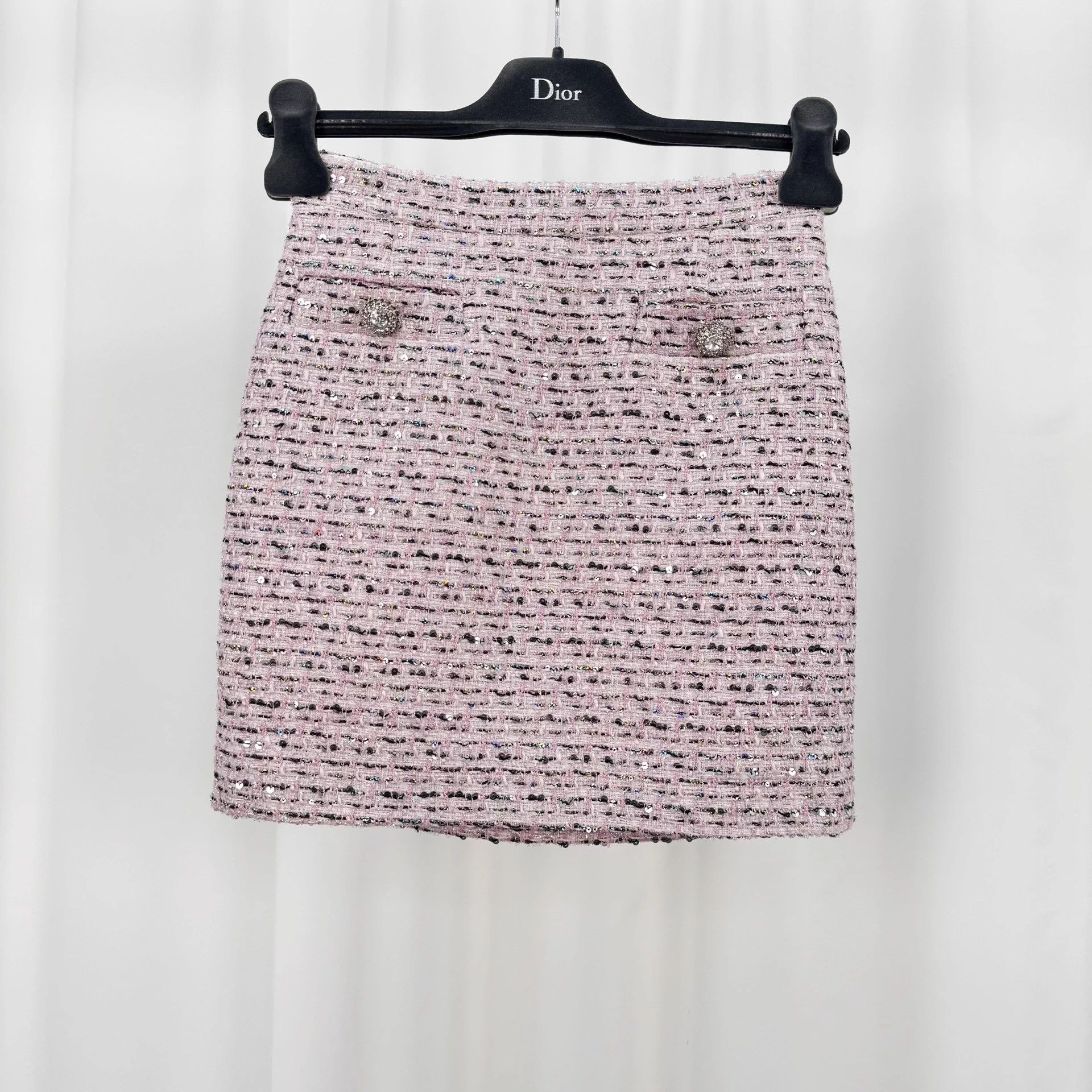 Alessandra Rich Alessandra Rich Sequin Crystal Coco Style Skirt 36 NWT Size 25" / US 0 / IT 36 - 1 Thumbnail