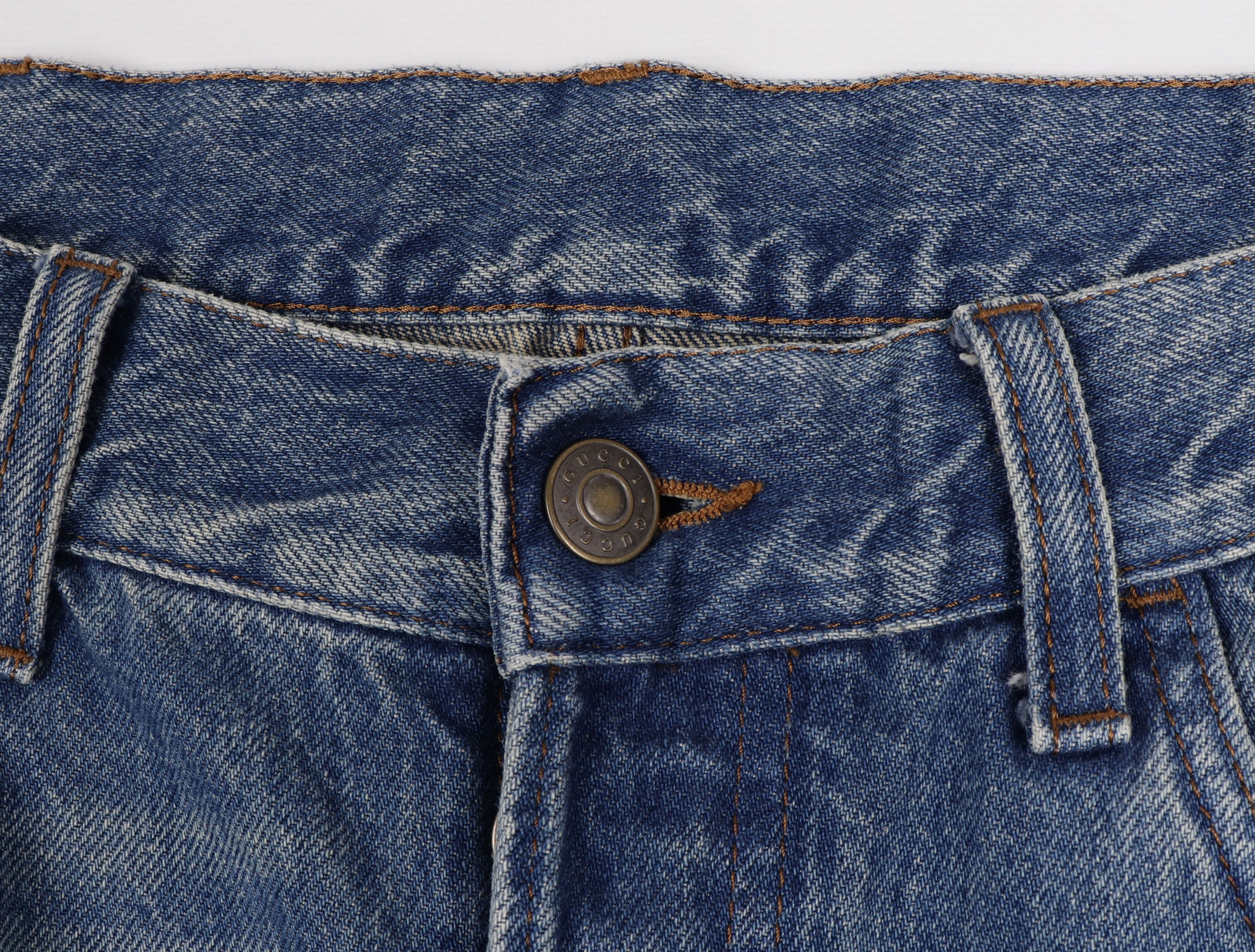 Gucci Men's Gucci Cotton Blue Jeans Web Strap W32" L40" Size US 32 / EU 48 - 7 Thumbnail