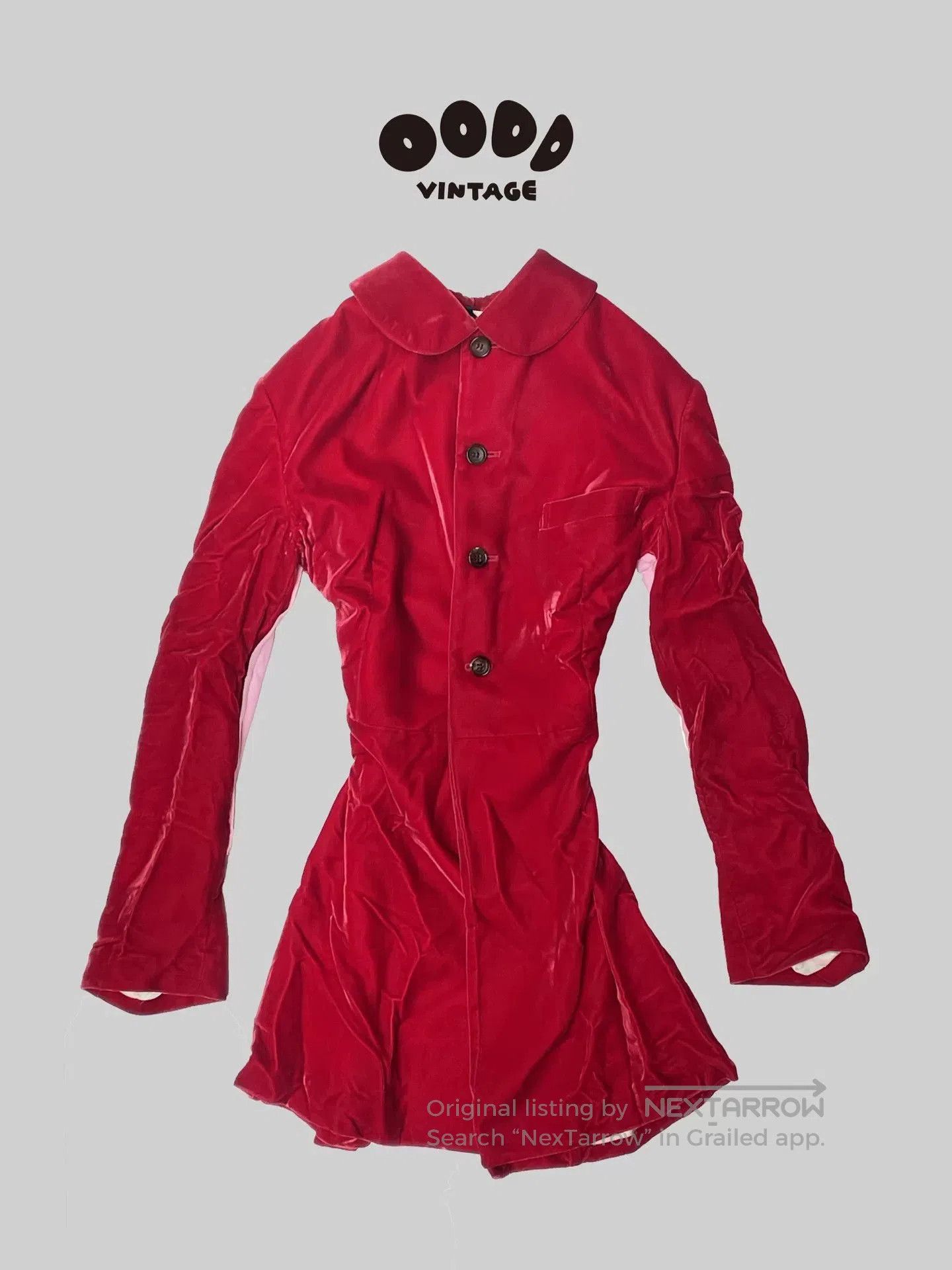 Comme des Garcons Red Velvet Tailcoat Jacket. Size M / US 6-8 / IT 42-44 - 1 Thumbnail
