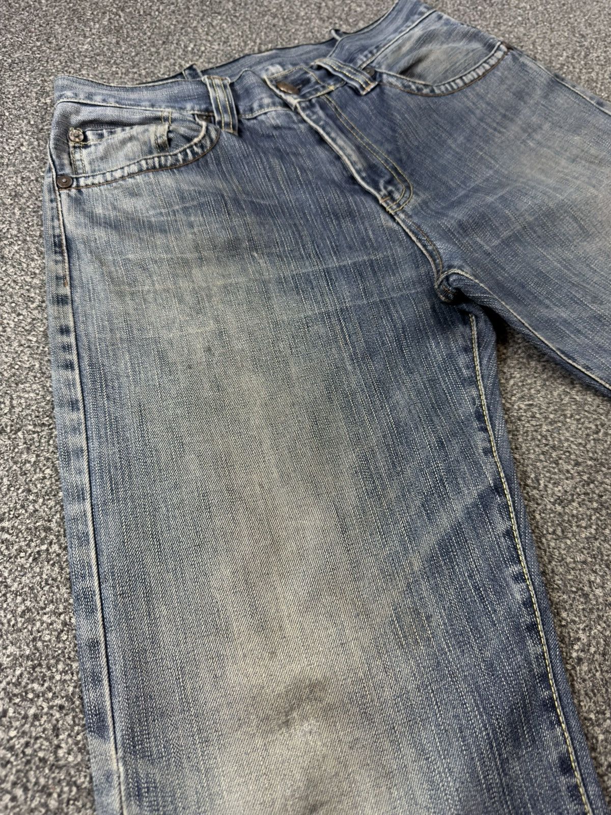 Karakuri Tamashii Japanese Embroidered Handfoot Distressed Y2K Denim Size US 30 / EU 46 - 4 Thumbnail