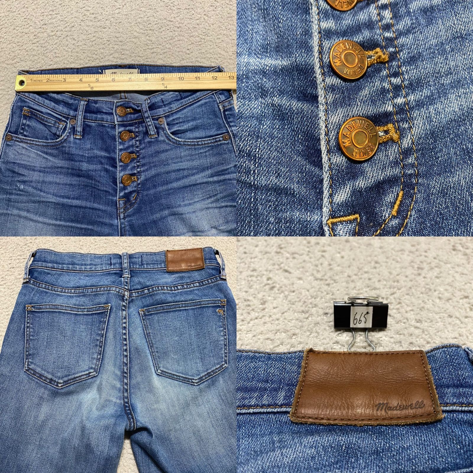 Madewell Madewell Jeans Womens 25 Blue Denim High Rise Skinny Distressed Raw Hem Category: Jeans Size 42" / US 20 - 8 Thumbnail