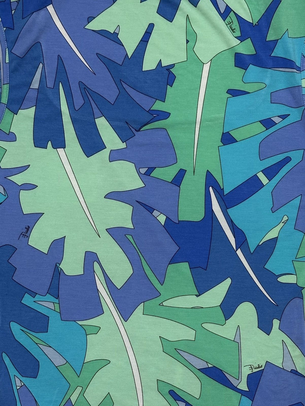 Emilio Pucci EMILIO PUCCI Spring Summer 2007 Leaf Print Tank Top Size XS / US 0-2 / IT 36-38 - 4 Thumbnail