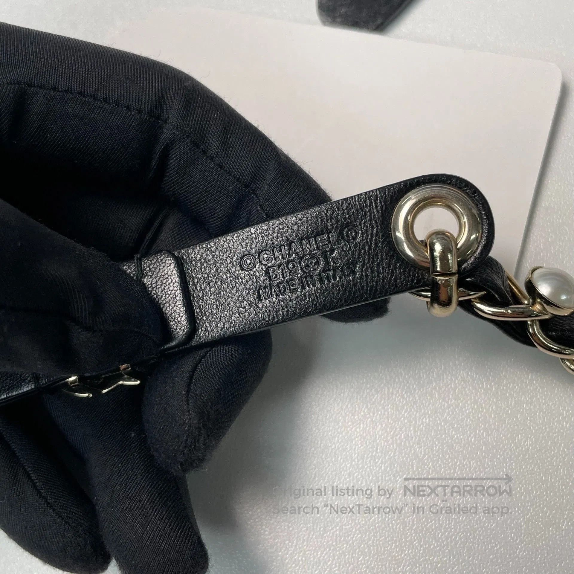Chanel Chanel Black Leather Pearl Waist Chain. Size ONE SIZE - 6 Thumbnail