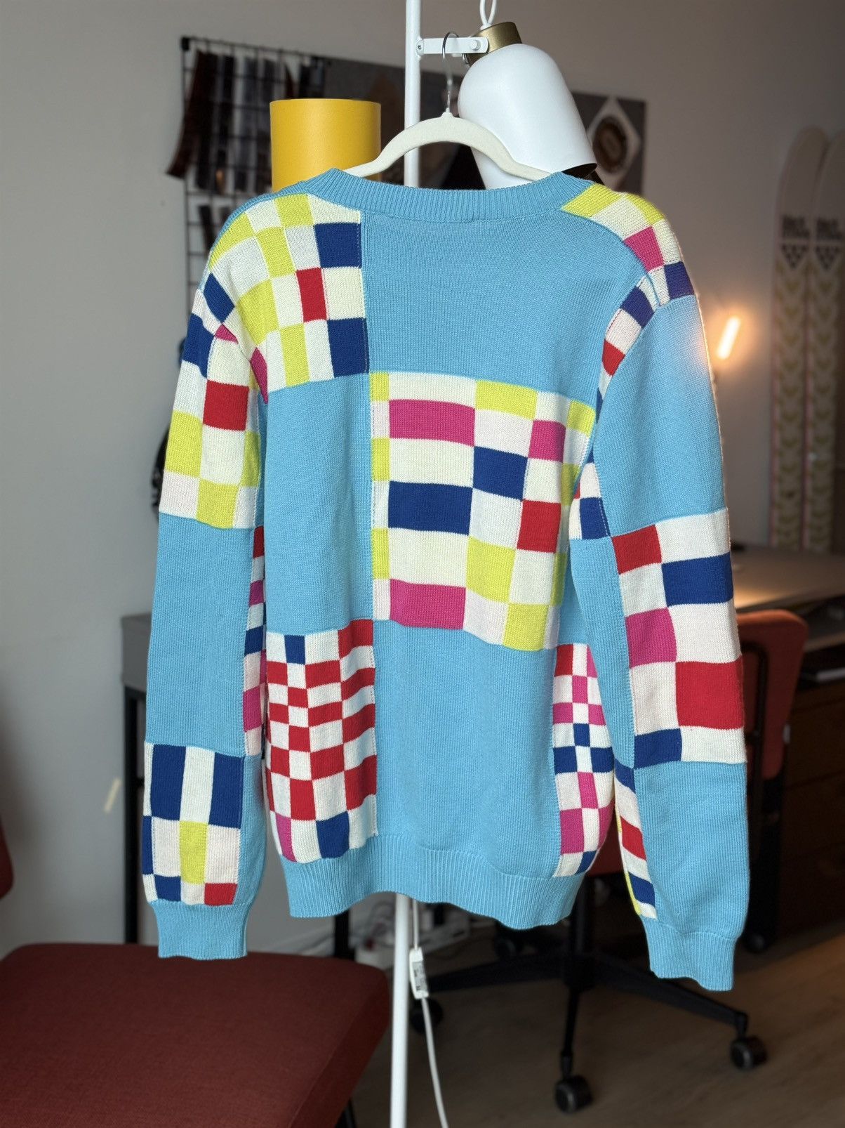Louis Vuitton Louis Vuitton Aqua Checkered Sweater-zp in a good condition. Size US L / EU 52-54 / 3 - 2 Thumbnail