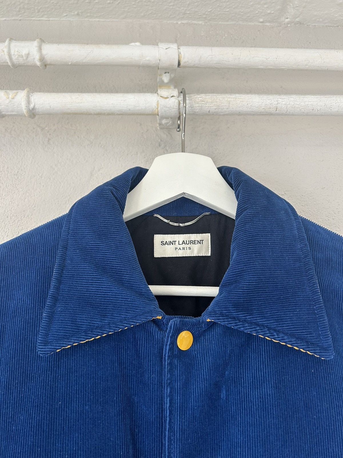 Saint Laurent Paris ‘Je T’Aime’ Blue Corduroy Teddy Jacket Size US M / EU 48-50 / 2 - 3 Thumbnail