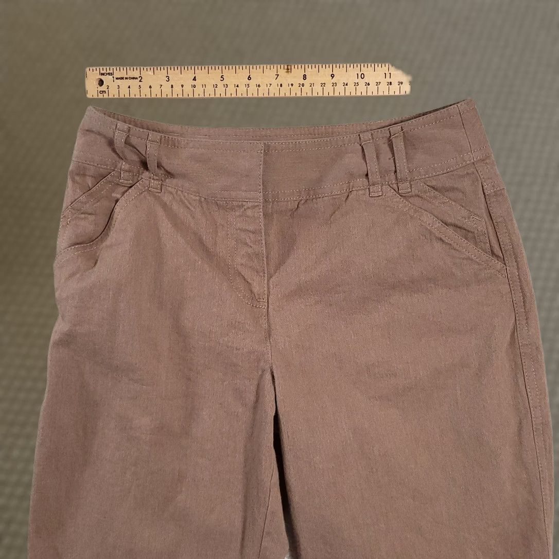Ann Taylor ANN TAYLOR LOFT Women's Tan Mid Rise Stretch Wide Leg Cuffed Pants 4 Size 28" / US 6 / IT 42 - 1 Thumbnail