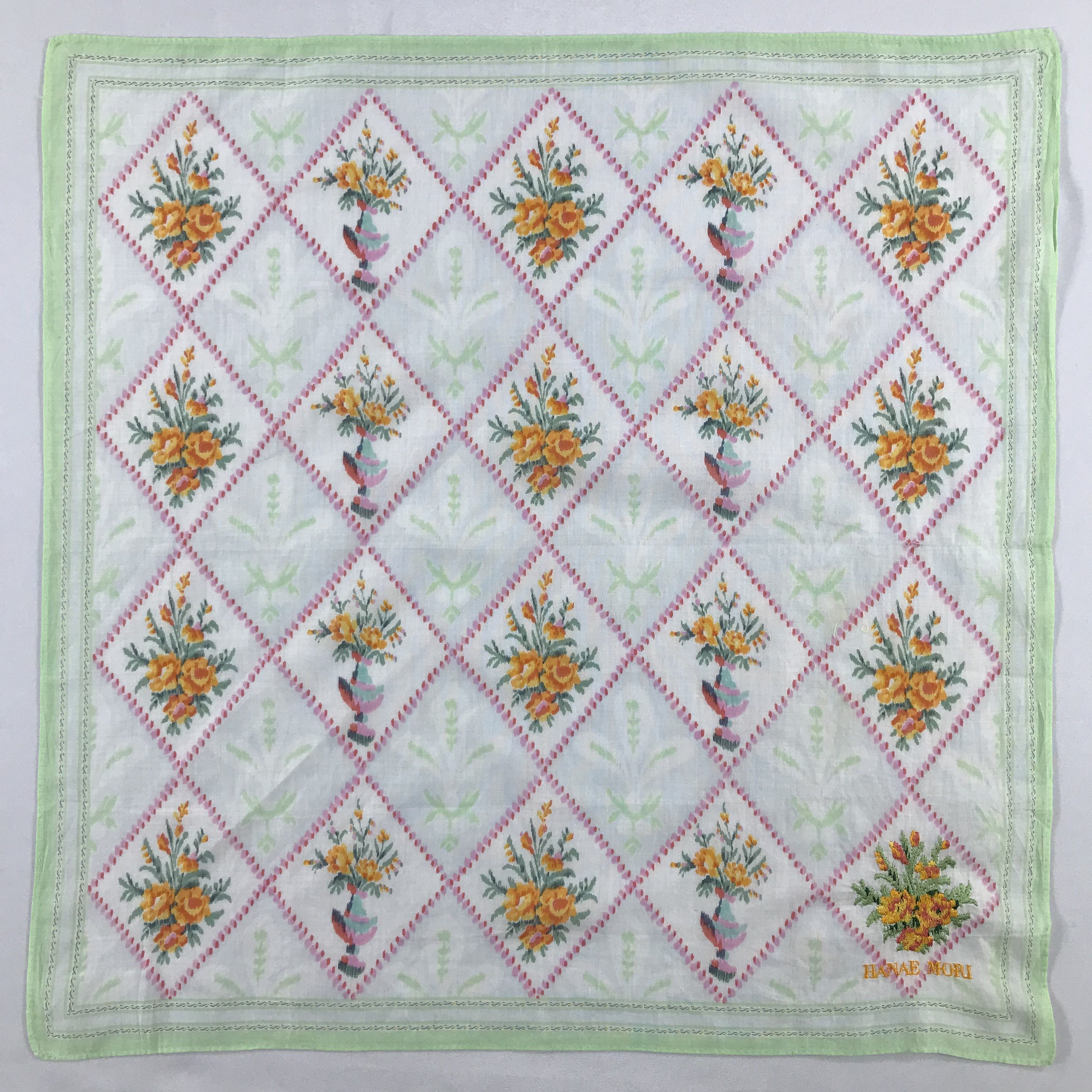 Hanae Mori × Vintage Hanae Mori Bandana / Handkerchief / Neckerchief - S2513 Size ONE SIZE - 1 Thumbnail