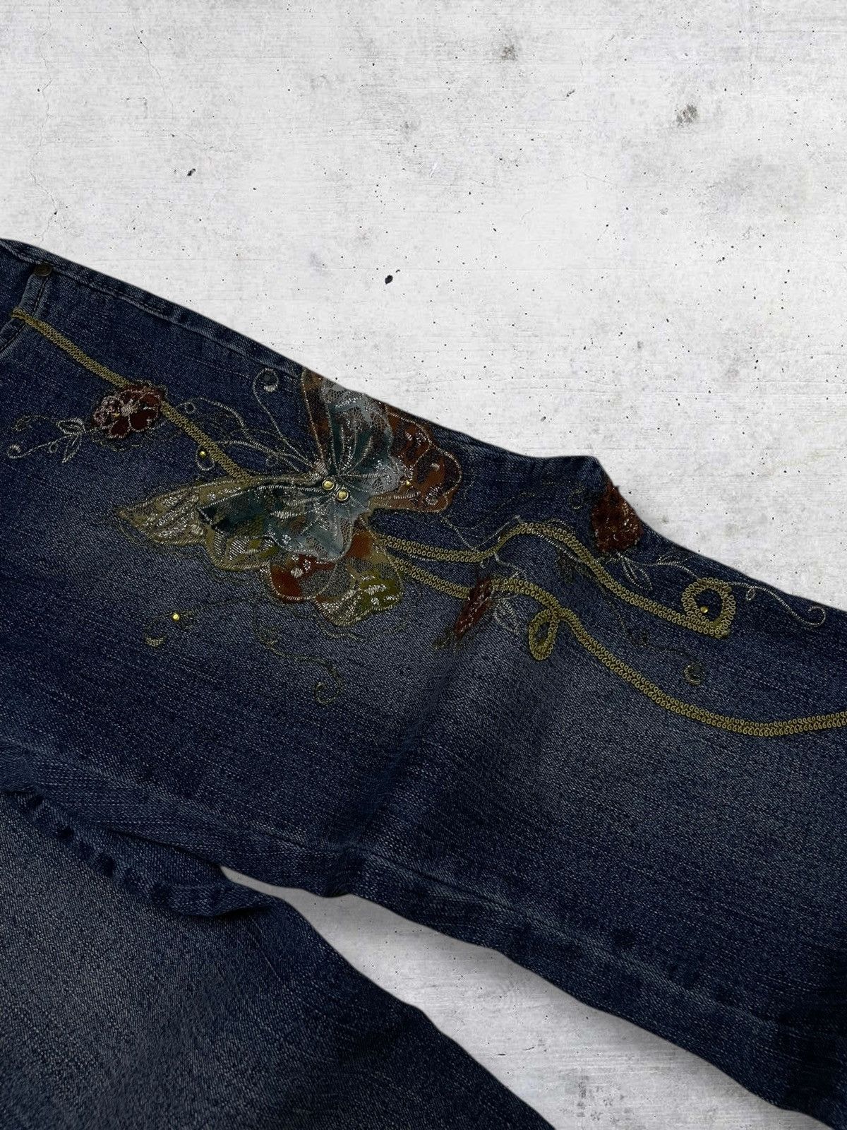 Tornado Mart VINTAGE 90S JAPAN BUTTERY NEPHENTES STYLE EMRBROIDERED FLARE Size US 30 / EU 46 - 8 Thumbnail