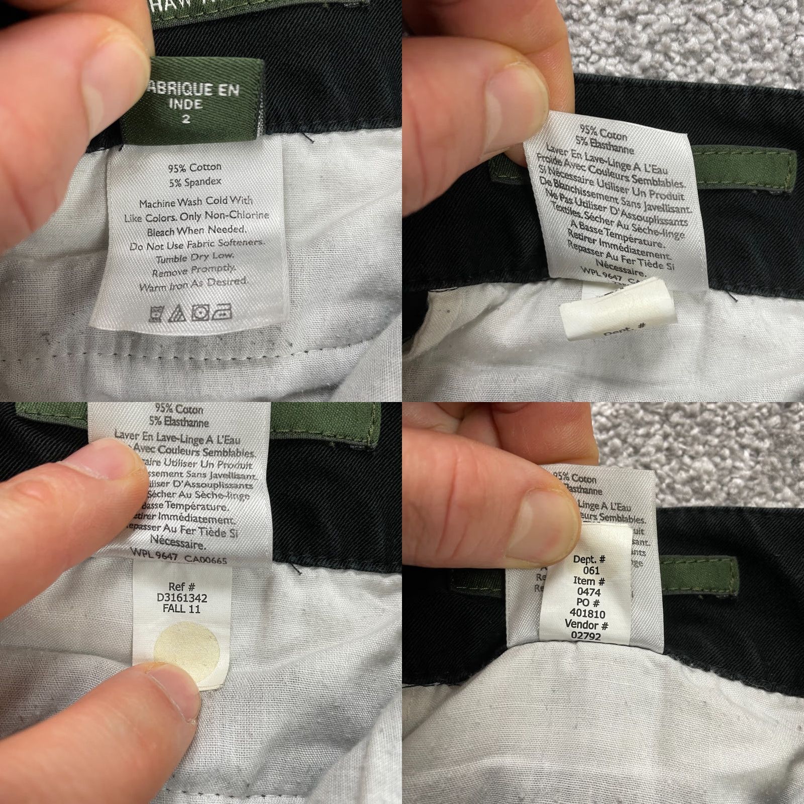 Eddie Bauer Eddie Bauer Women Pants Chino Bootcut Mid Rise Stretch 30x27.5 Black Solid Cotton 2 Womens Size 26" / US 2 / IT 38 - 8 Thumbnail