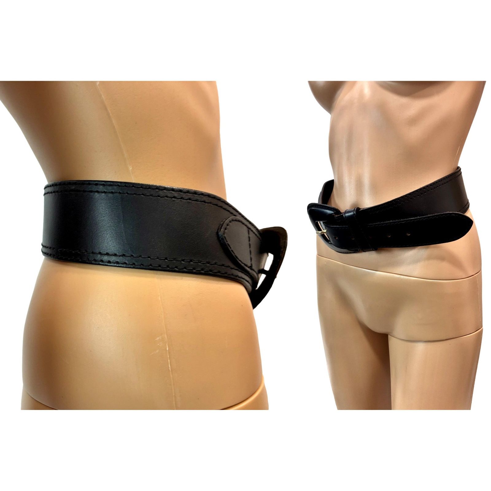 Vintage Vintage The Limited Black Italian Leather Wide Belt (S) Size ONE SIZE - 12 Thumbnail