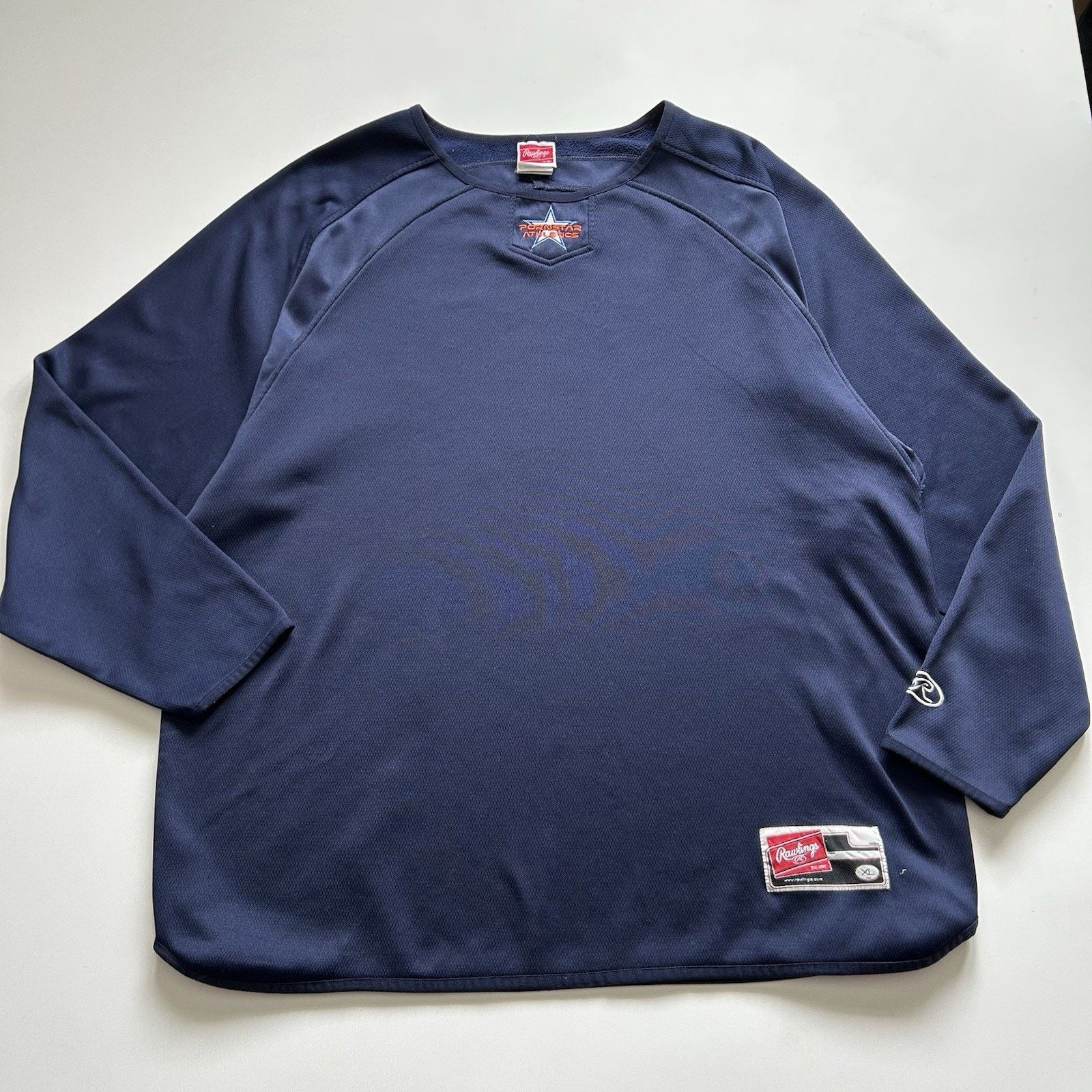 Vintage Pornstar Jersey Shirt XL Rawlings Long Sleeve Y2K