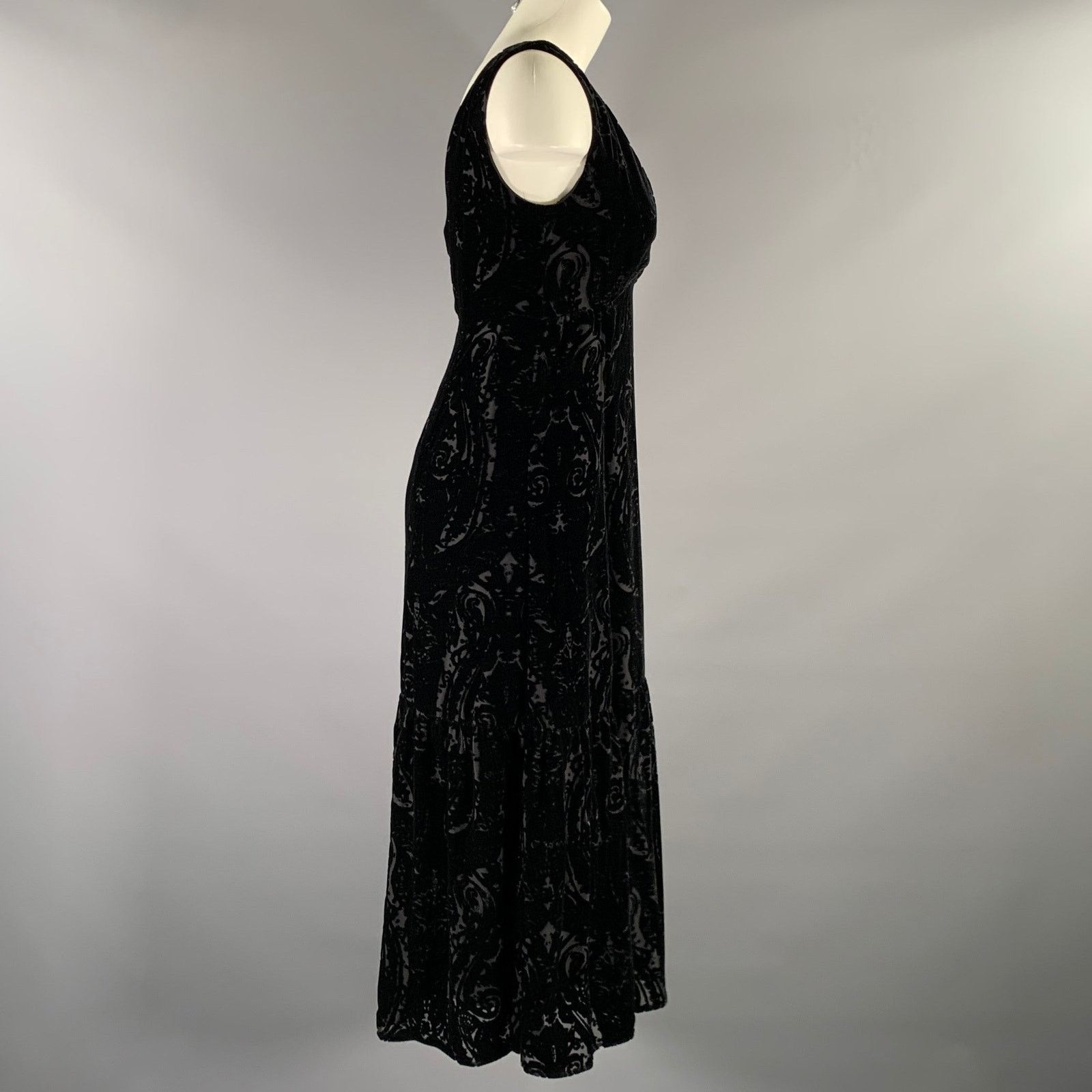 Nanette Lepore NANETTE LEPORE Size 2 Black Silk Paisley Maxi Long Dress Size XS / US 0-2 / IT 36-38 - 3 Thumbnail