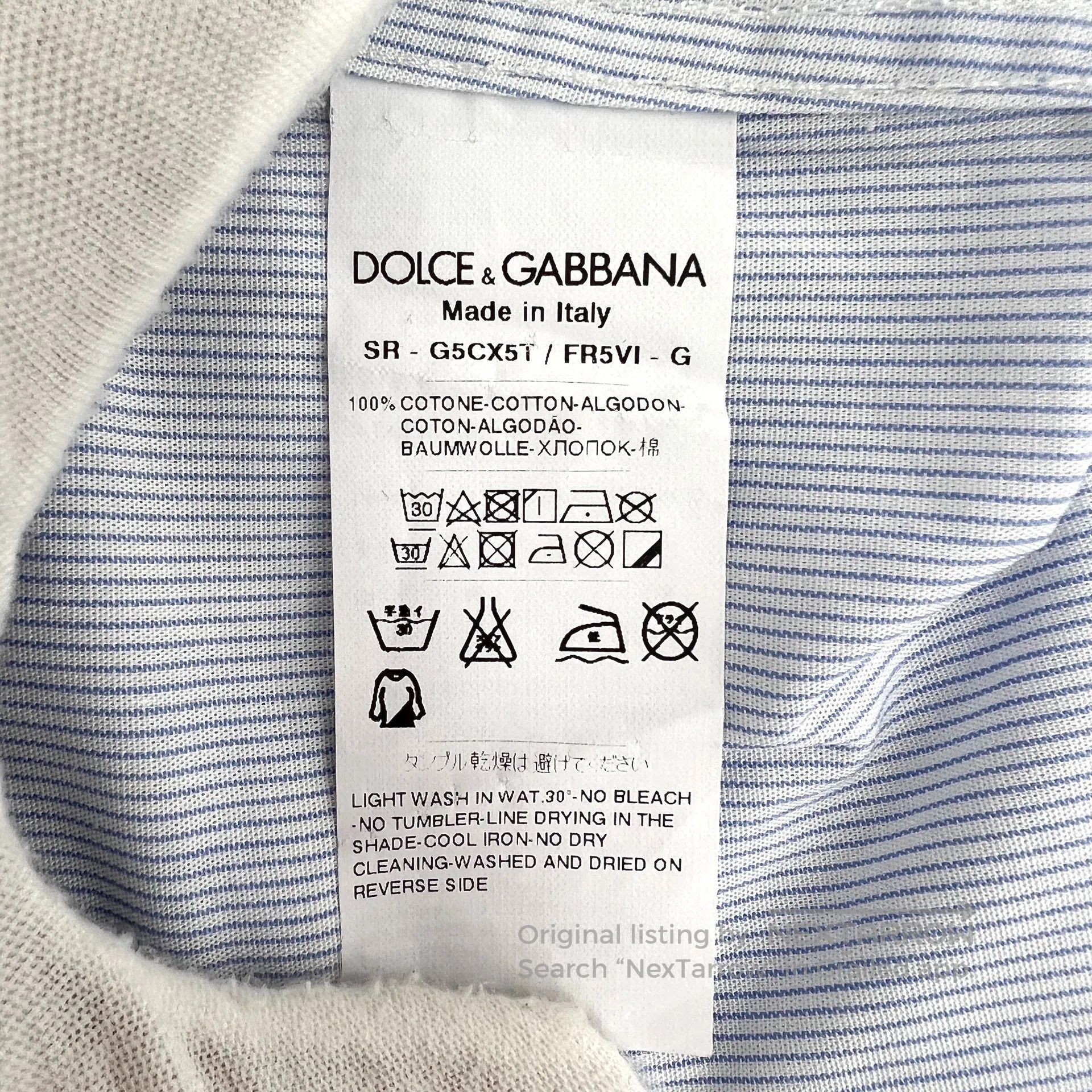 Dolce & Gabbana Dolce Gabbana Blue fine striped cotton collar single-breas Size US XS / EU 42 / 0 - 6 Thumbnail