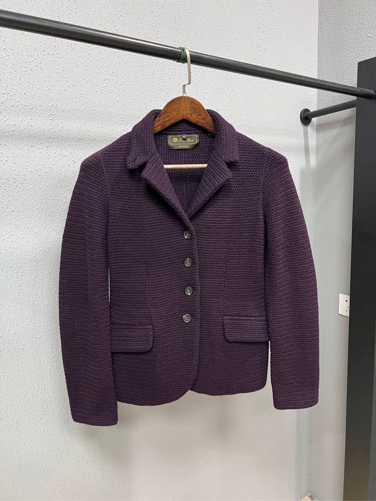 Loro Piana Loro Piana Wool Suede Collar Knit Coat Size US XXS / EU 40 - 1 Thumbnail