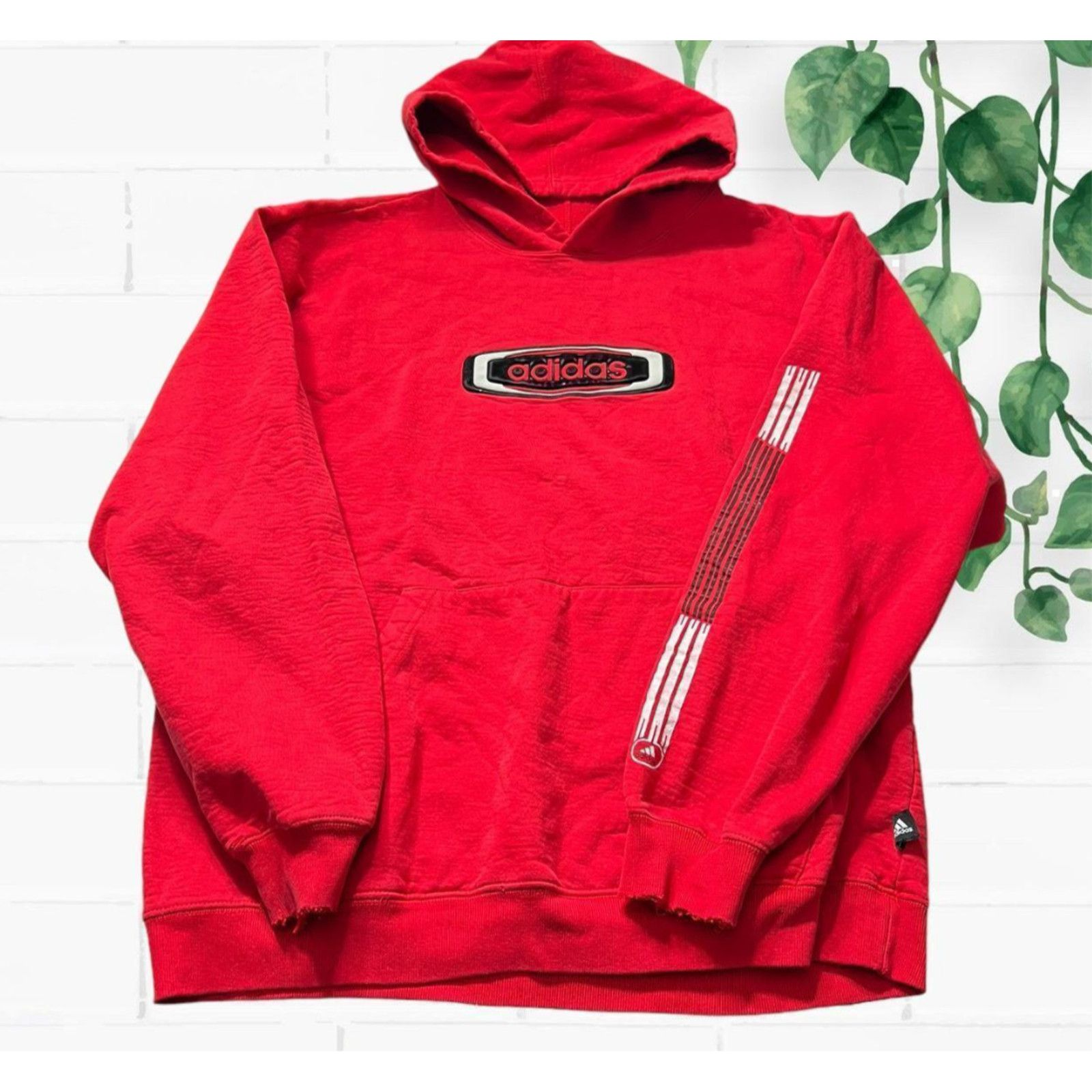 Adidas Vtg adidas red hoodie Size US M / EU 48-50 / 2 - 1 Thumbnail