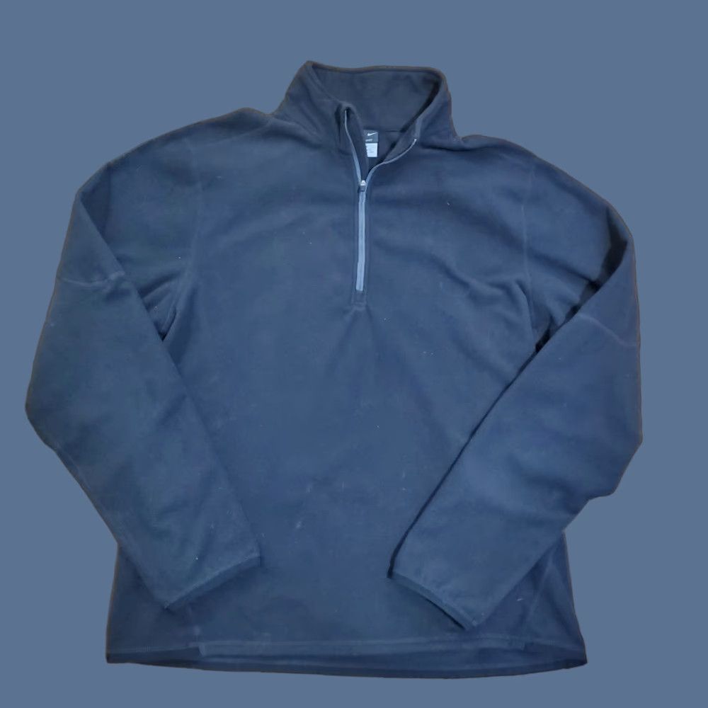 Nike VINTAGE Nike Pullover Men L Black Therma Fit 1/4 Zip Mock Neck Sweatshirt Active Y2K Size US L / EU 52-54 / 3 - 1 Thumbnail