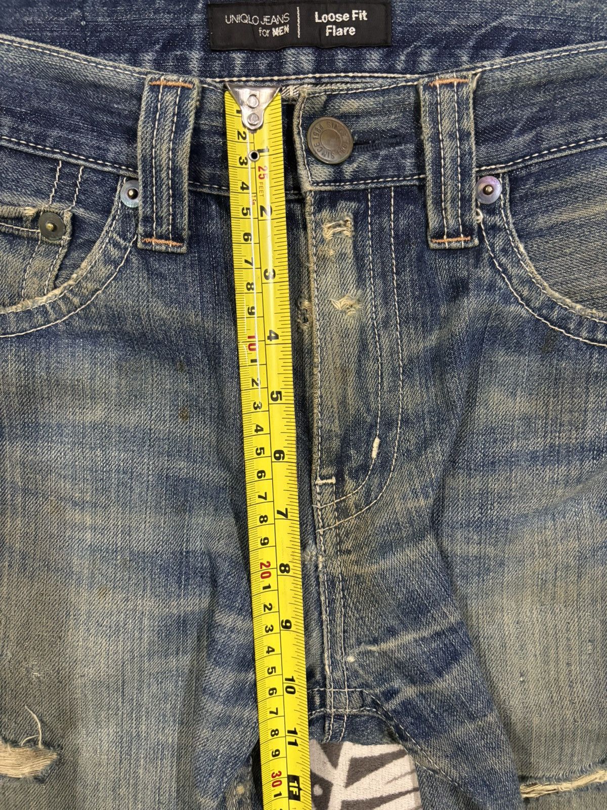 Undercover × Uniqlo Vintage 90s Uniqlo Mud Wash Loose Fit Flare Distressed Jeans Size US 31 - 17 Thumbnail