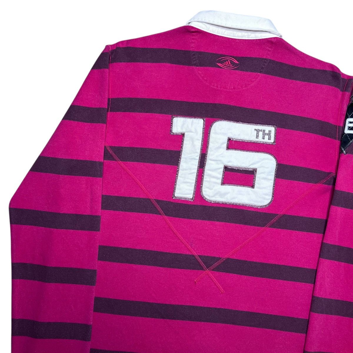Adidas Vtg 2010 Adidas Striped Number 16 Rugby Long Sleeve Shirt Size US L / EU 52-54 / 3 - 18 Thumbnail